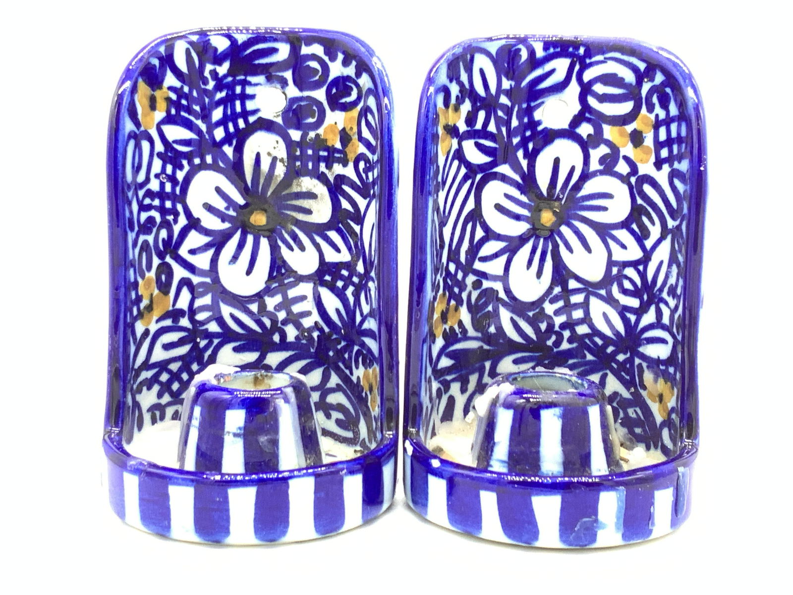 Pair of Hand Painted Ceramic Candle Holders (1 of 7)