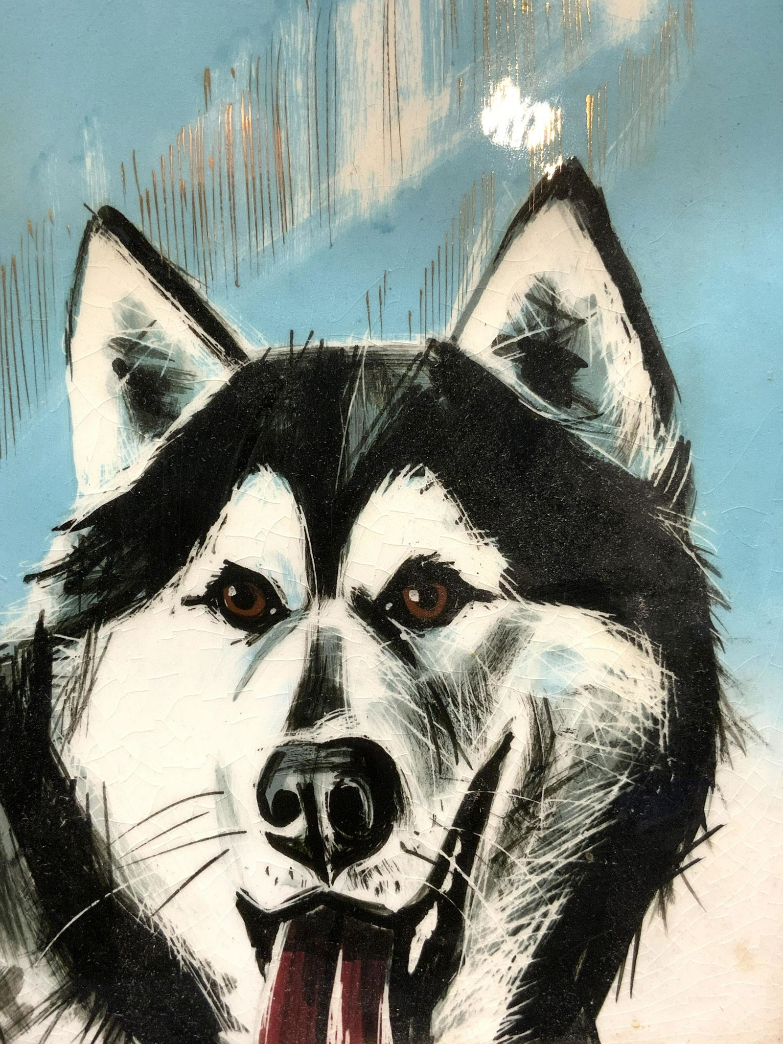 Framed Husky Portrait On Ceramic Tile (1 of 4)