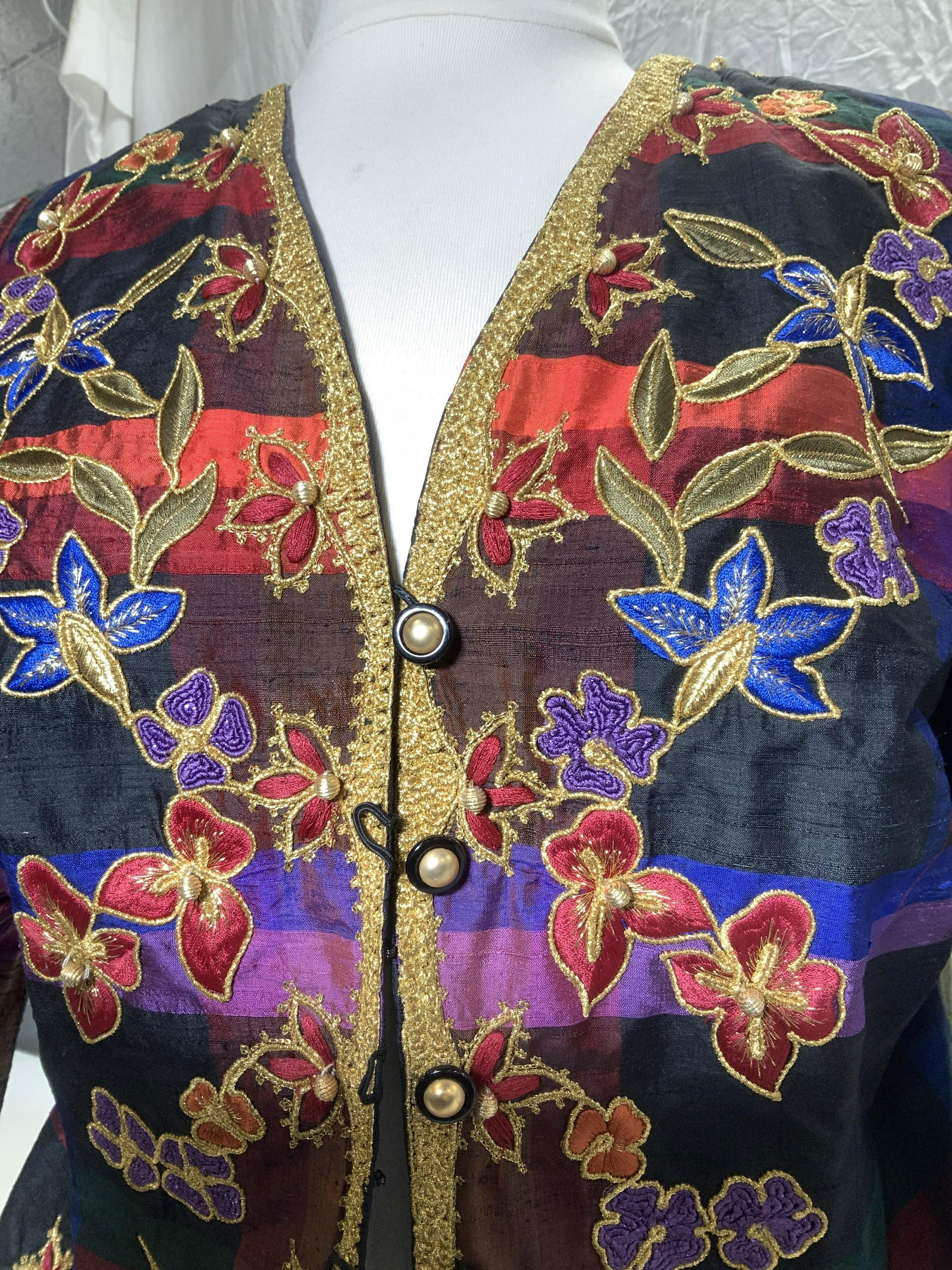 JUDITH IMPORTS Silk Embroidered Jacket, France (1 of 6)