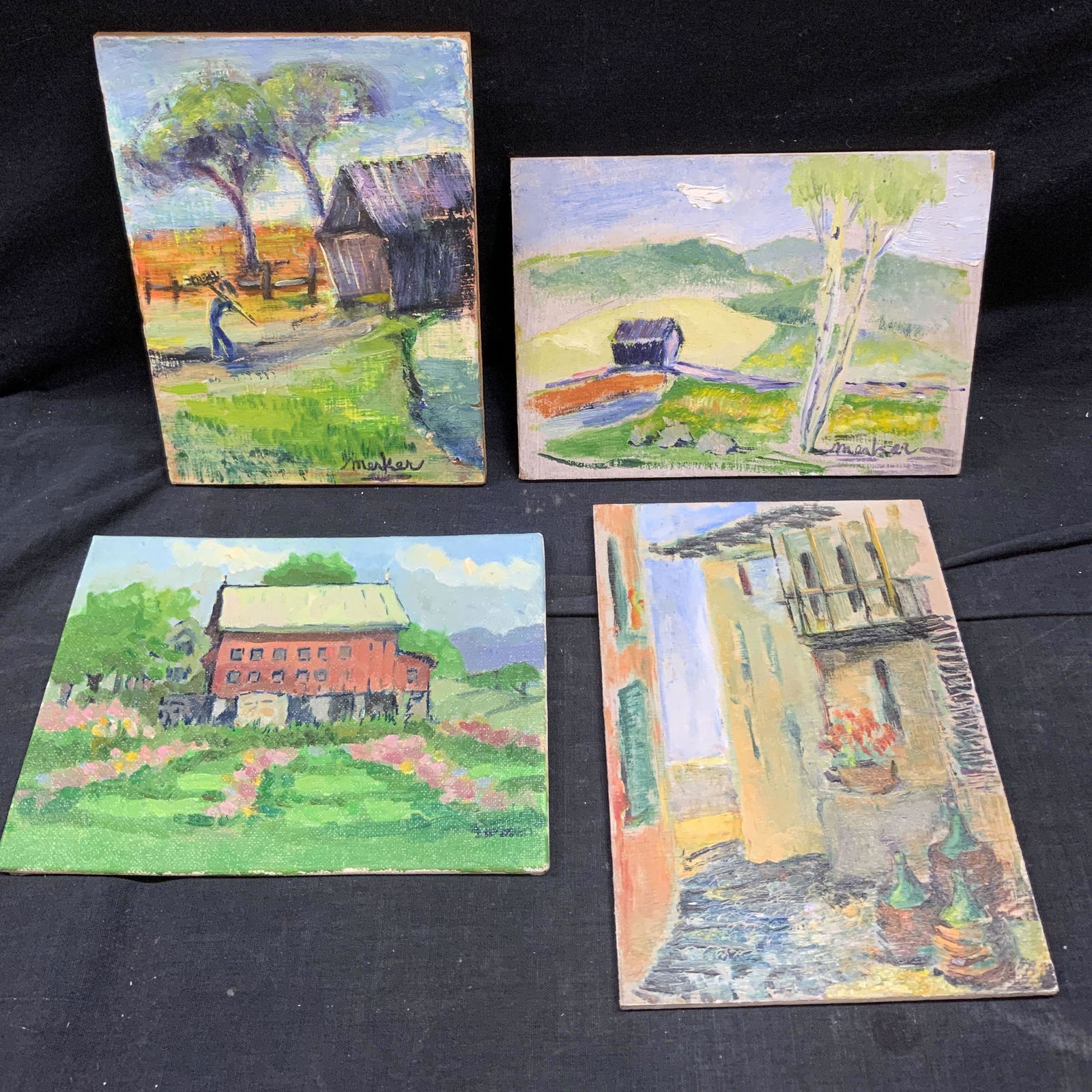 ALEXANDRA MERKER Signed Lot 4 Oil on Boards (1 of 6)