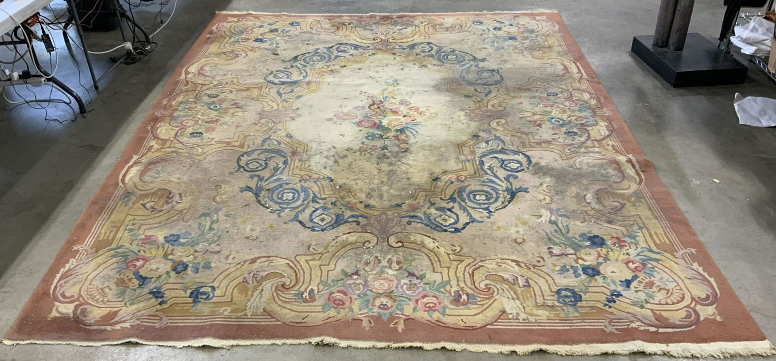 Vtg Handmade Room Size Wool Chinese Art Deco Rug (1 of 9)