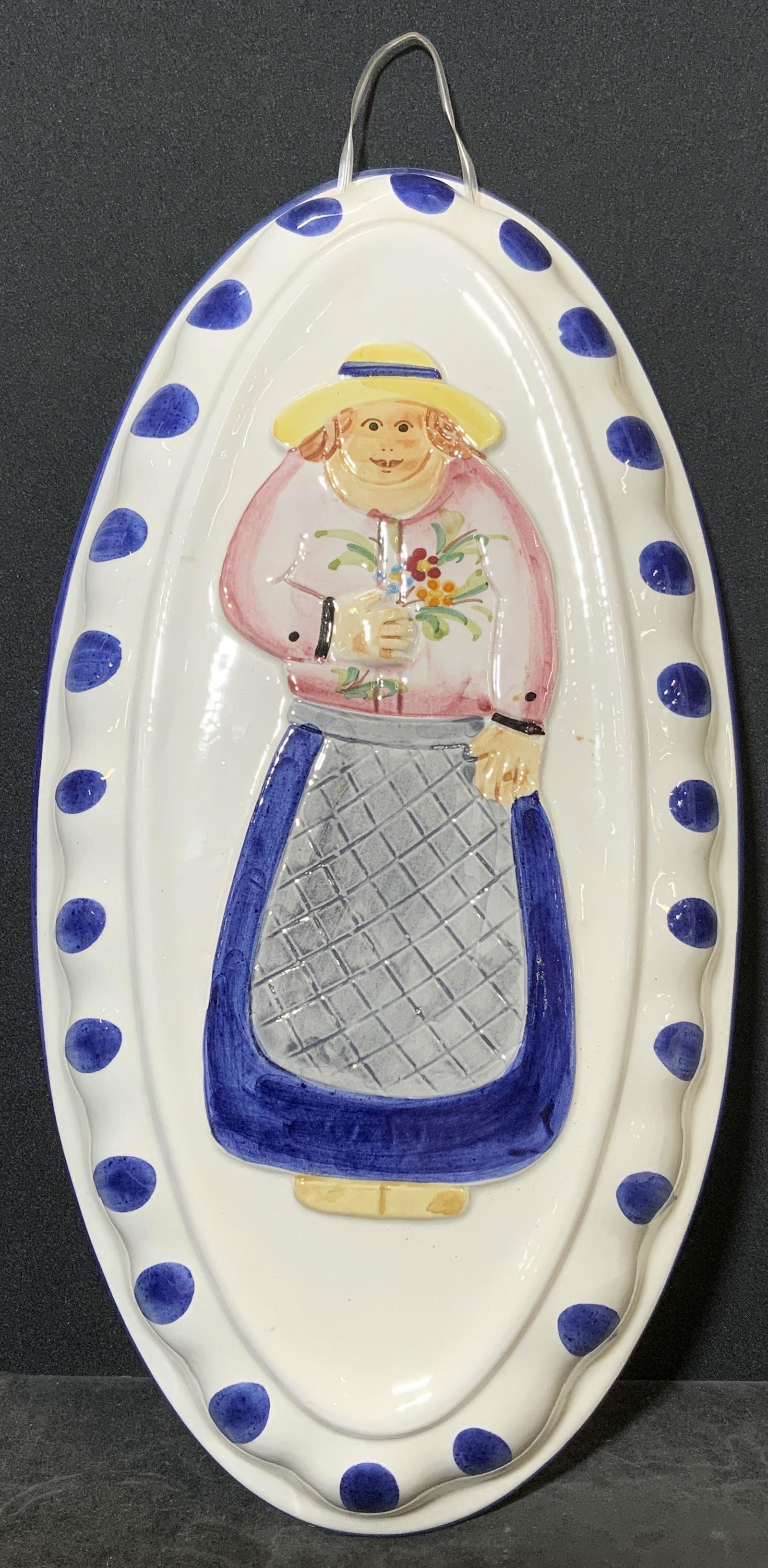 Hand Painted Ceramic Wall Decor, Italy (1 of 5)