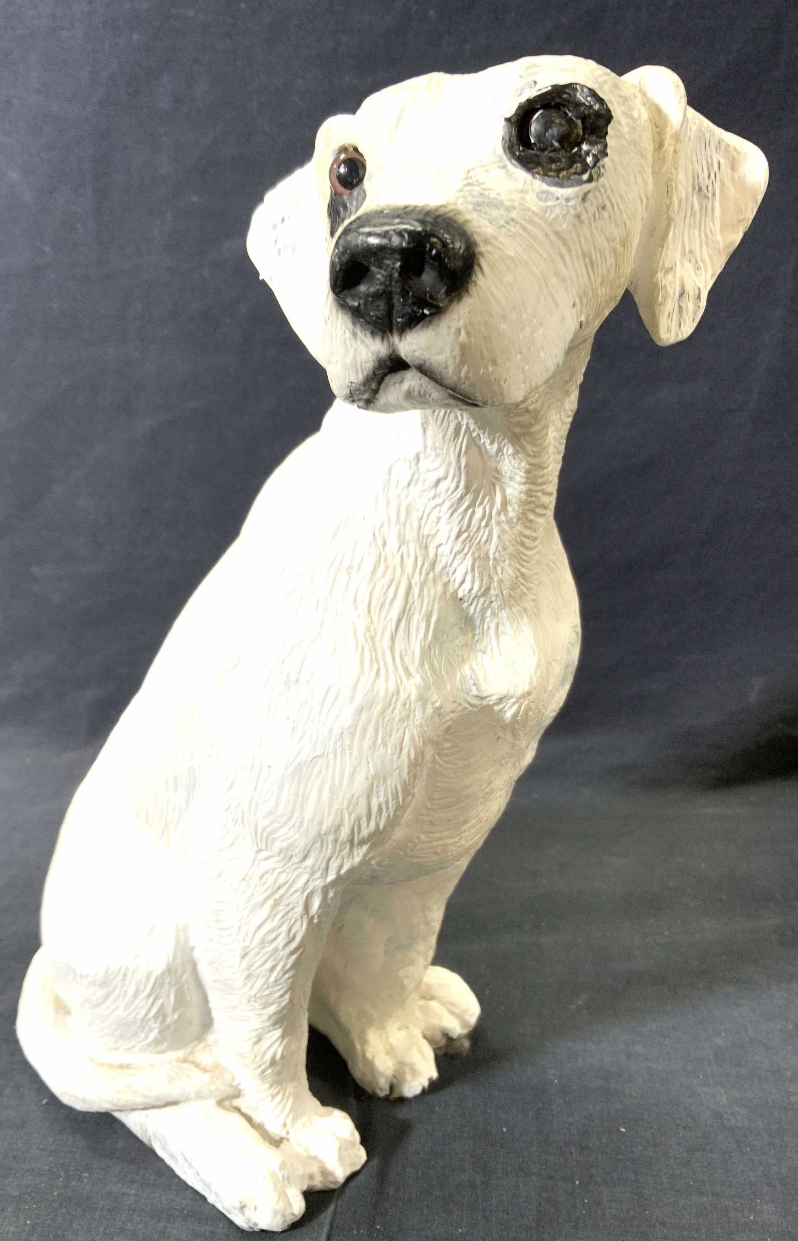 Hand Painted Seated Composite Dog Figure (1 of 8)