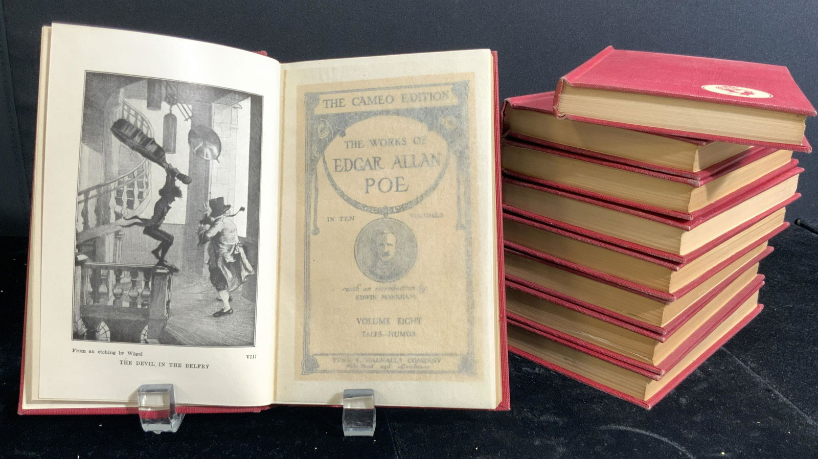 THE WORKS OF EDGAR ALLAN POE Antique Books, Set 9 (1 of 12)