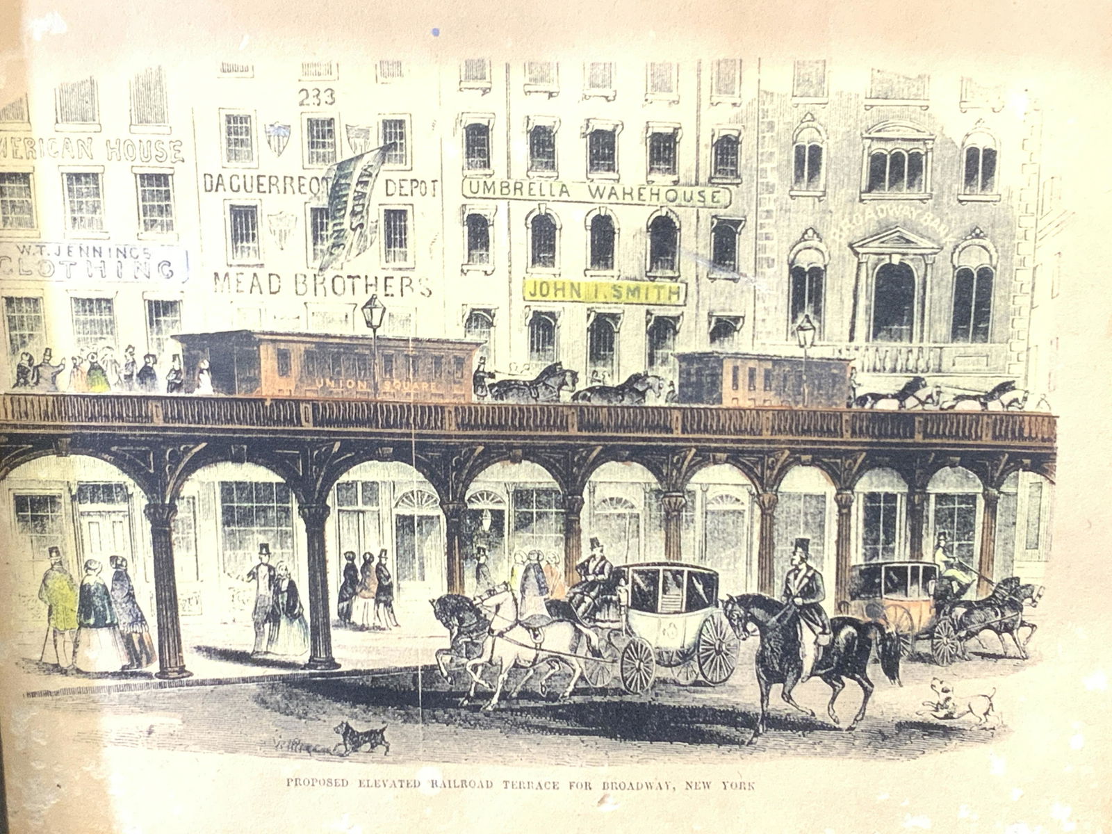 Antique NYC Railroad Plan Etching Print On Paper (1 of 5)