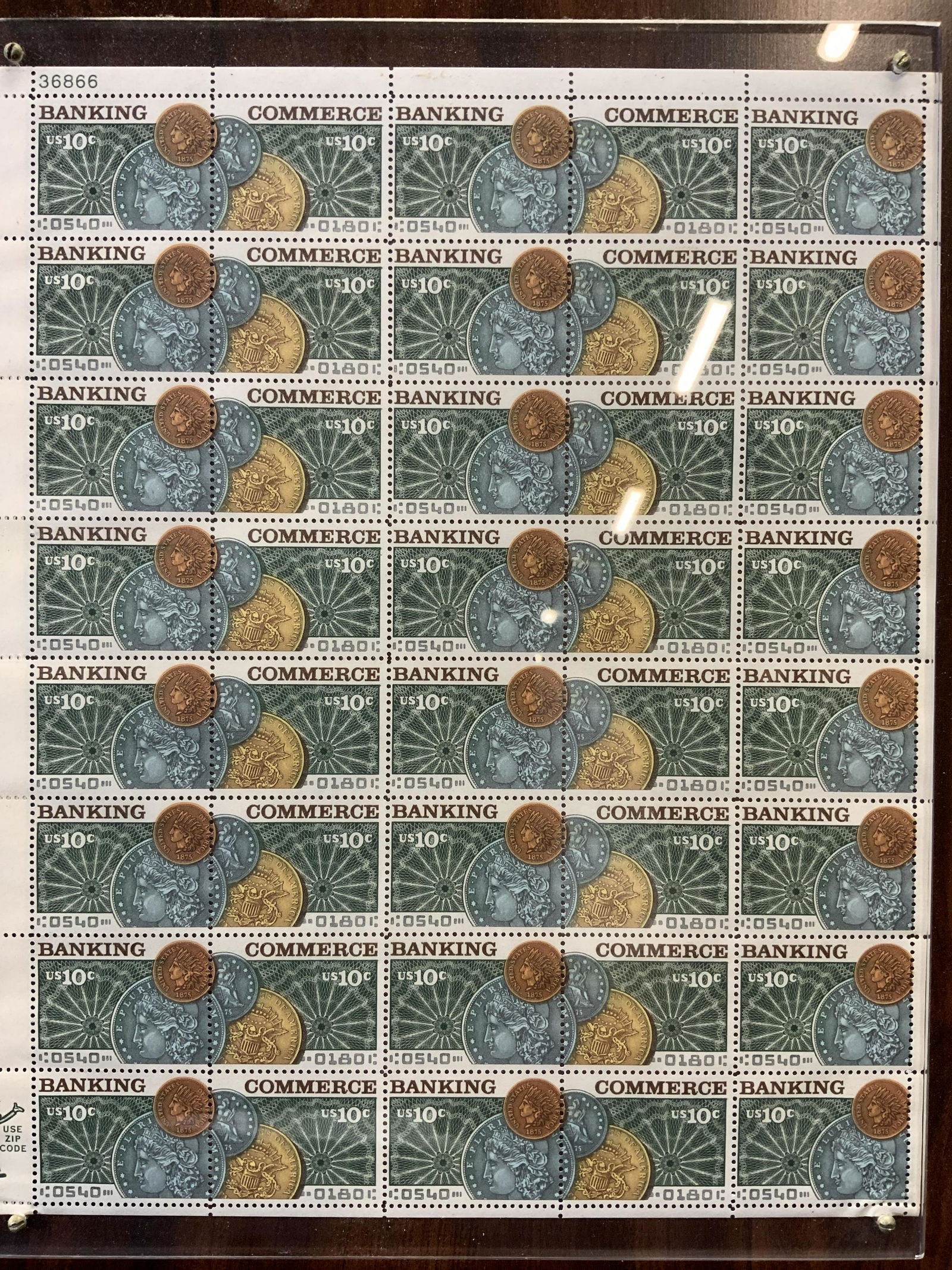 Framed Antique Commerce Banking Postage Stamps (1 of 5)