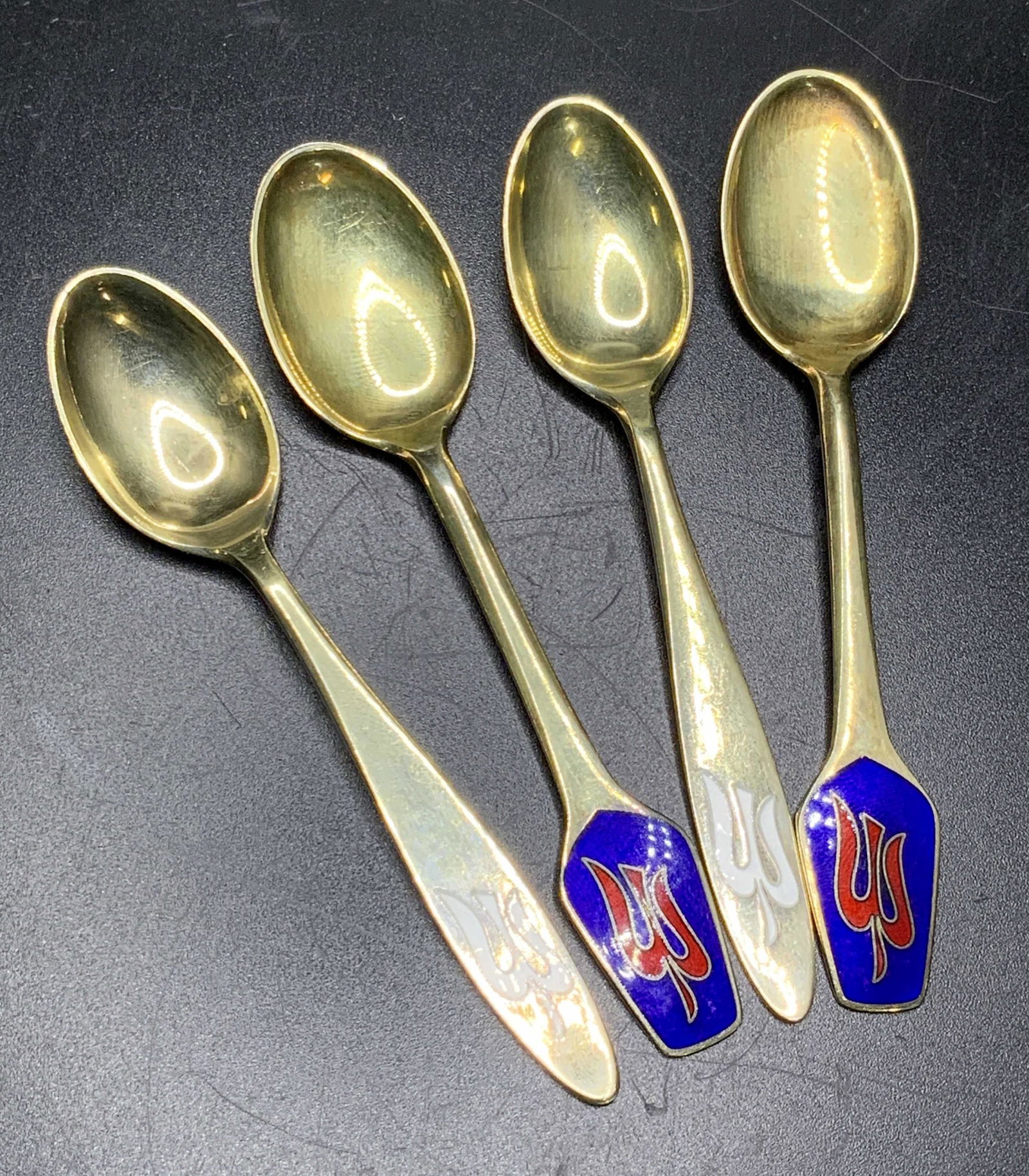 4 STERLING SILVER TH. MARTHINSEN Demitasse Spoons (1 of 8)