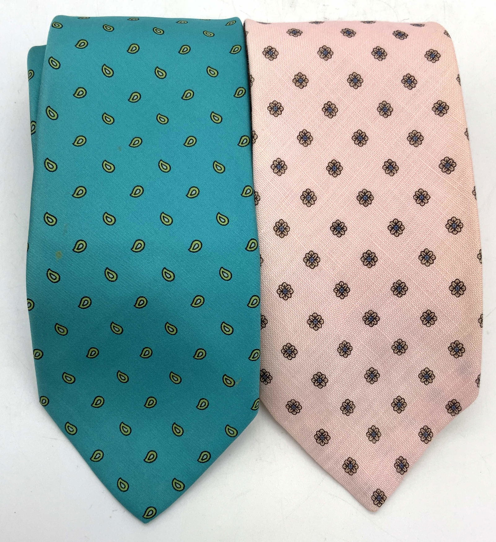 Lot 2 BROOKS BROTHERS Patterned Linen Ties (1 of 8)