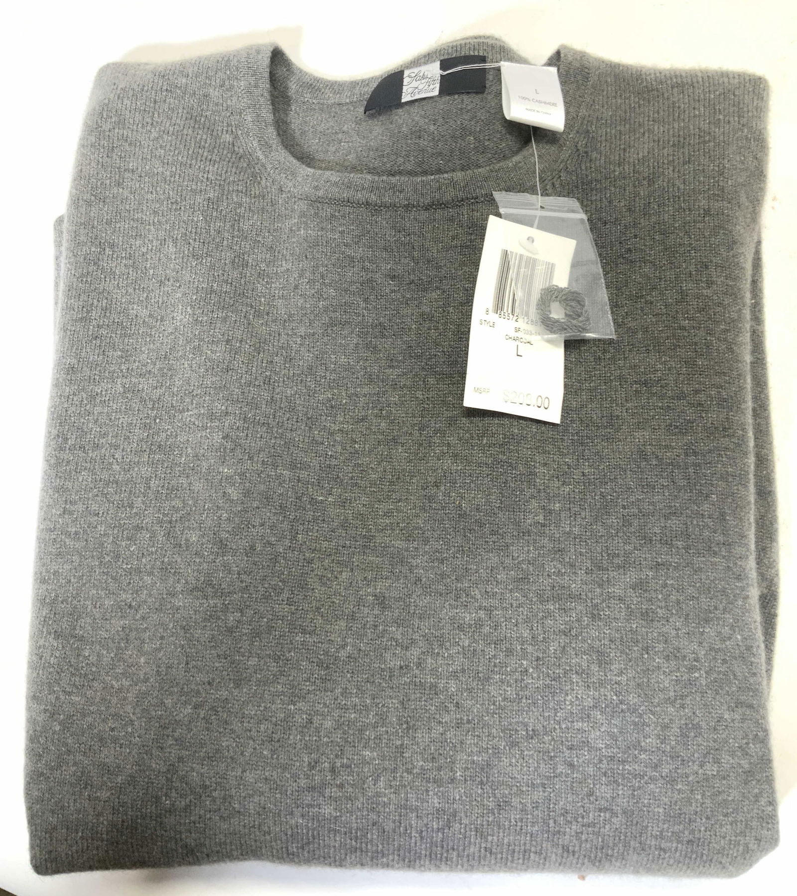 Saks 5th Ave Cashmere Crew Neck Sweater, NWT (1 of 4)