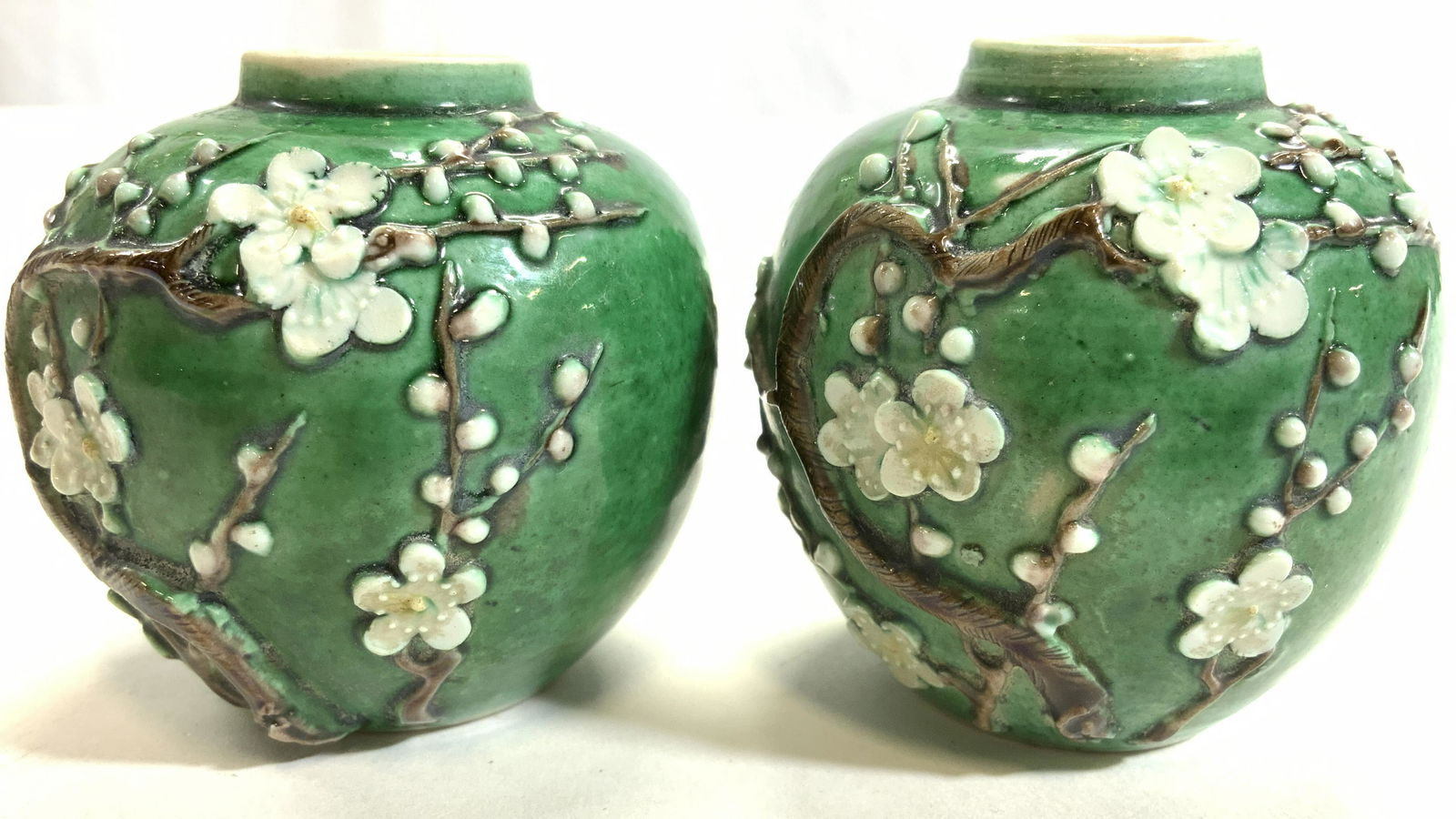 Pair Asian Porcelain Bud Vases Vessels (1 of 7)