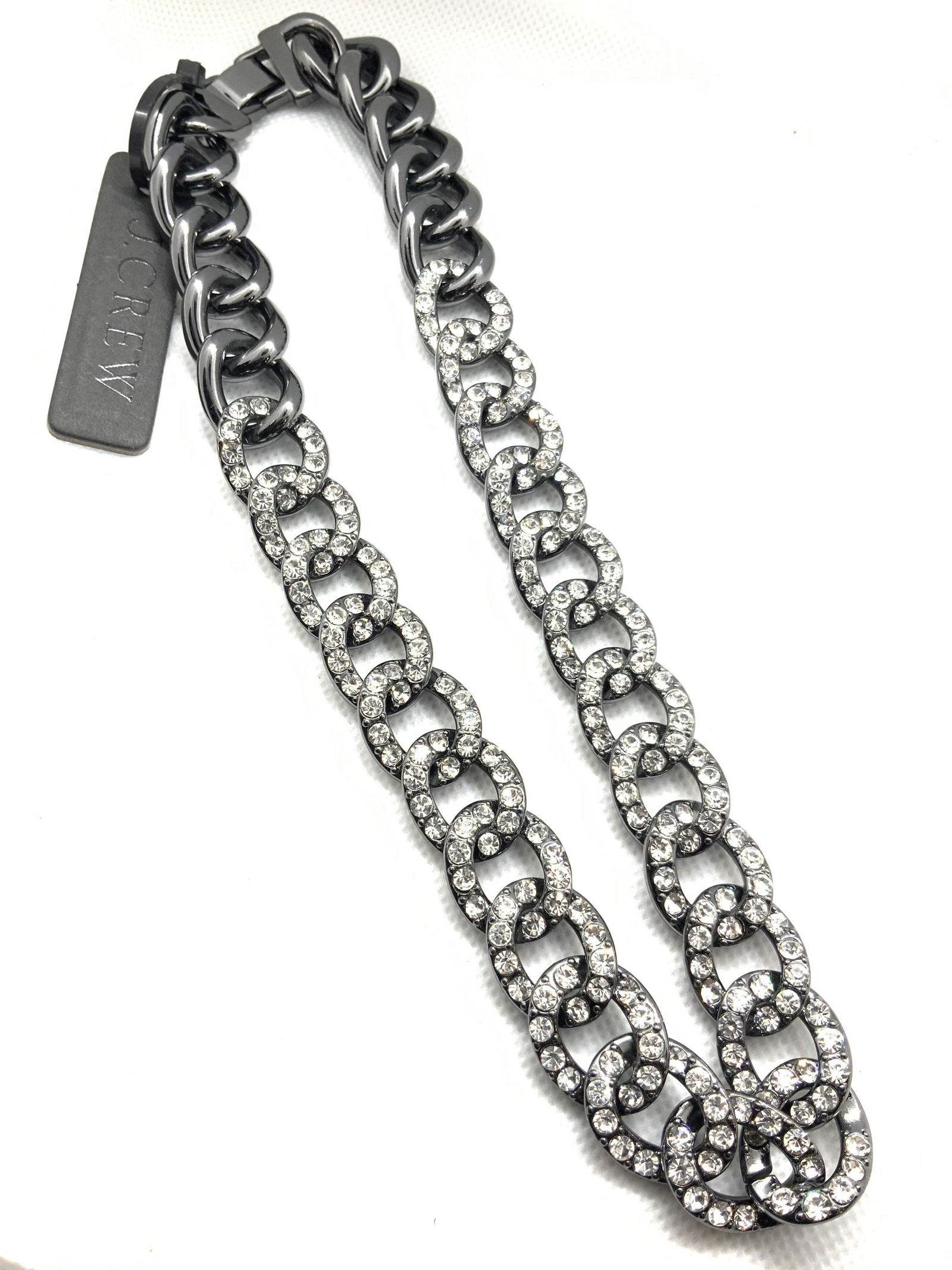 J.Crew Signed Black Gem Encrusted Chocker Necklace (1 of 5)