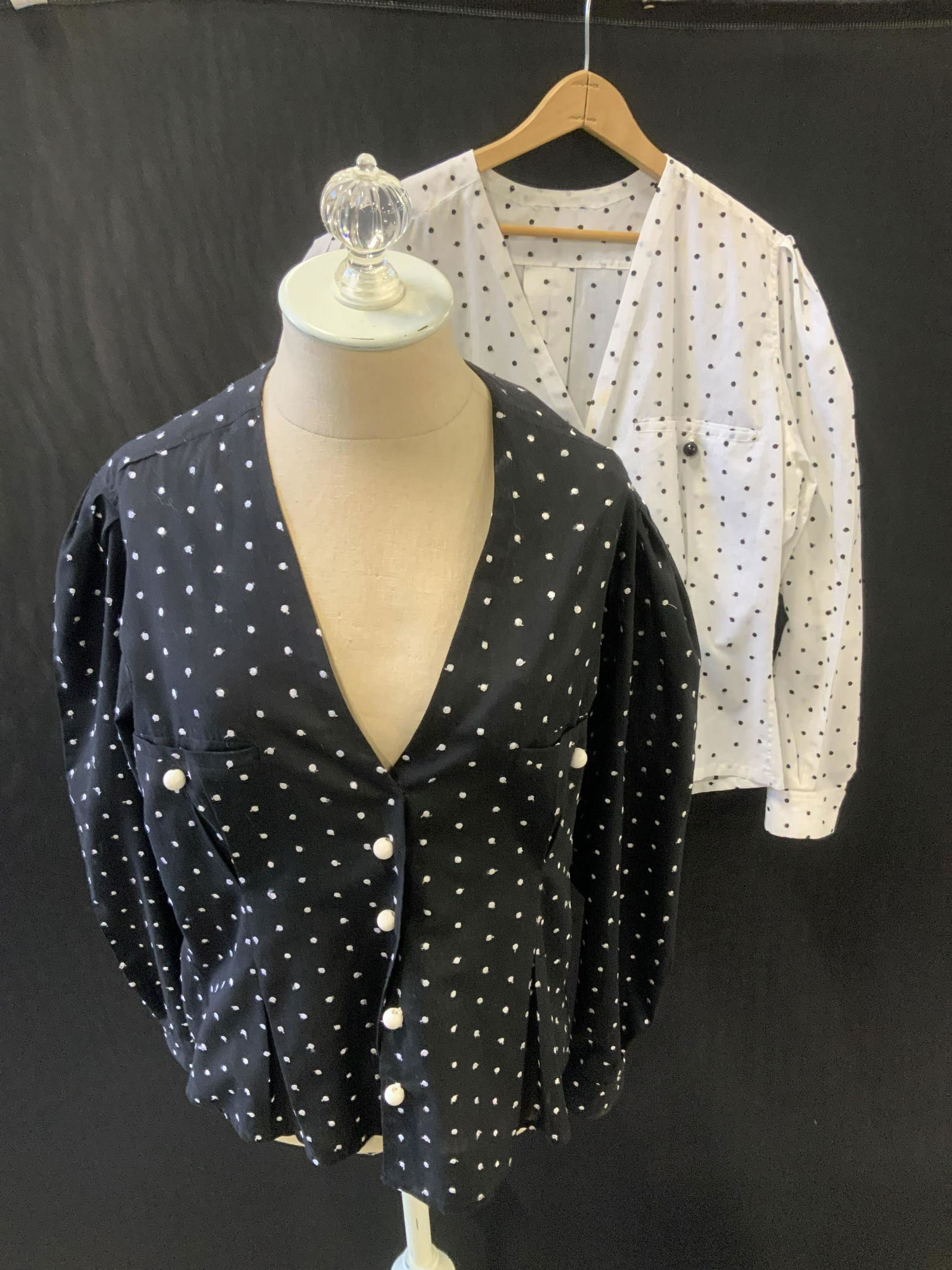 Custom Made Cotton Polka Button Down Blouses,2 (1 of 8)