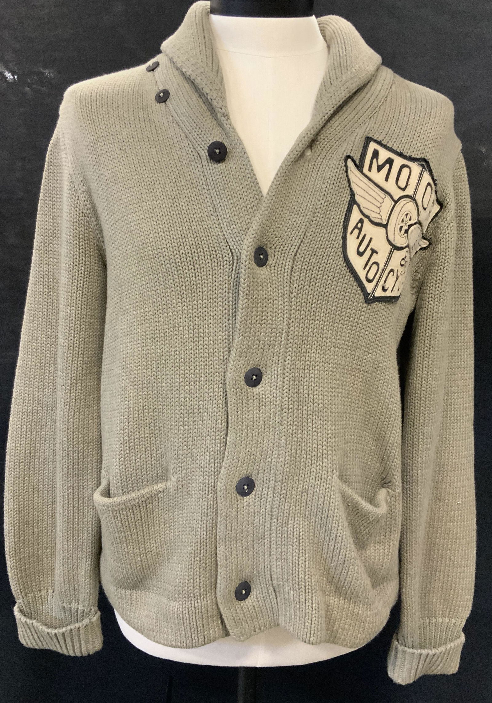 RALPH LAUREN Grey Green Knitted Cardigan (1 of 8)