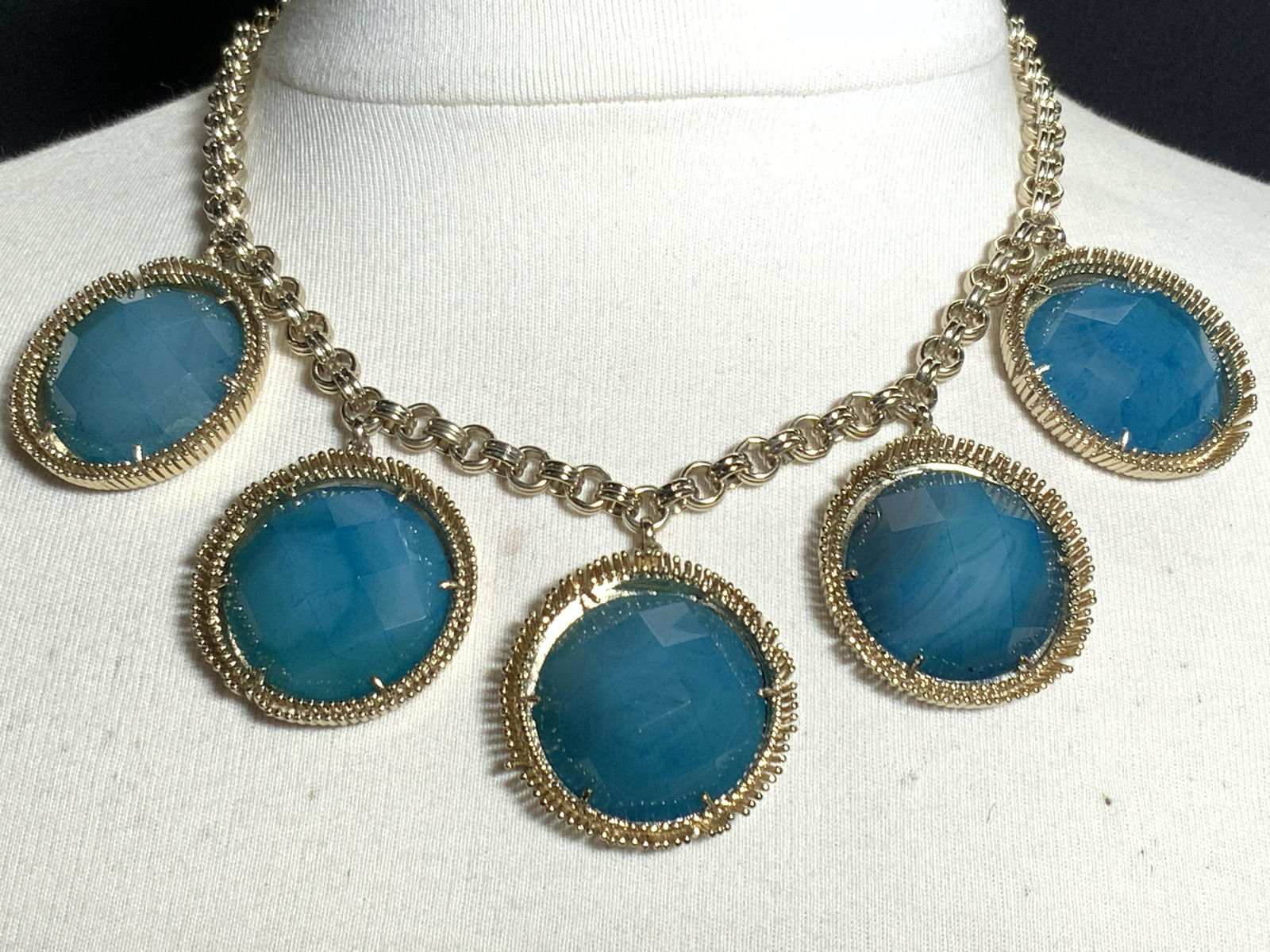 Kendra Scott Signed Blue Chunky Bib Necklace (1 of 6)