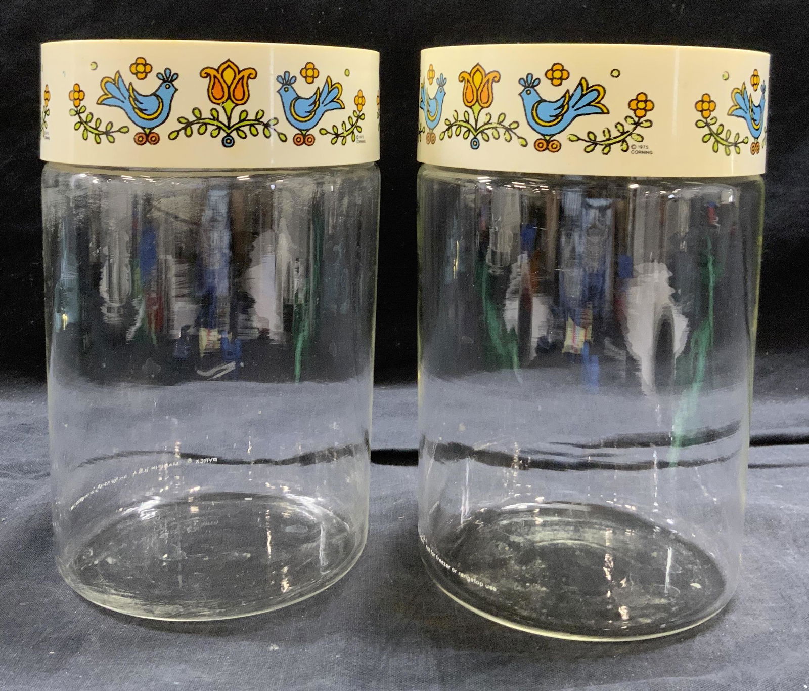 CORNING Vntg Pair Glass Canister (1 of 5)