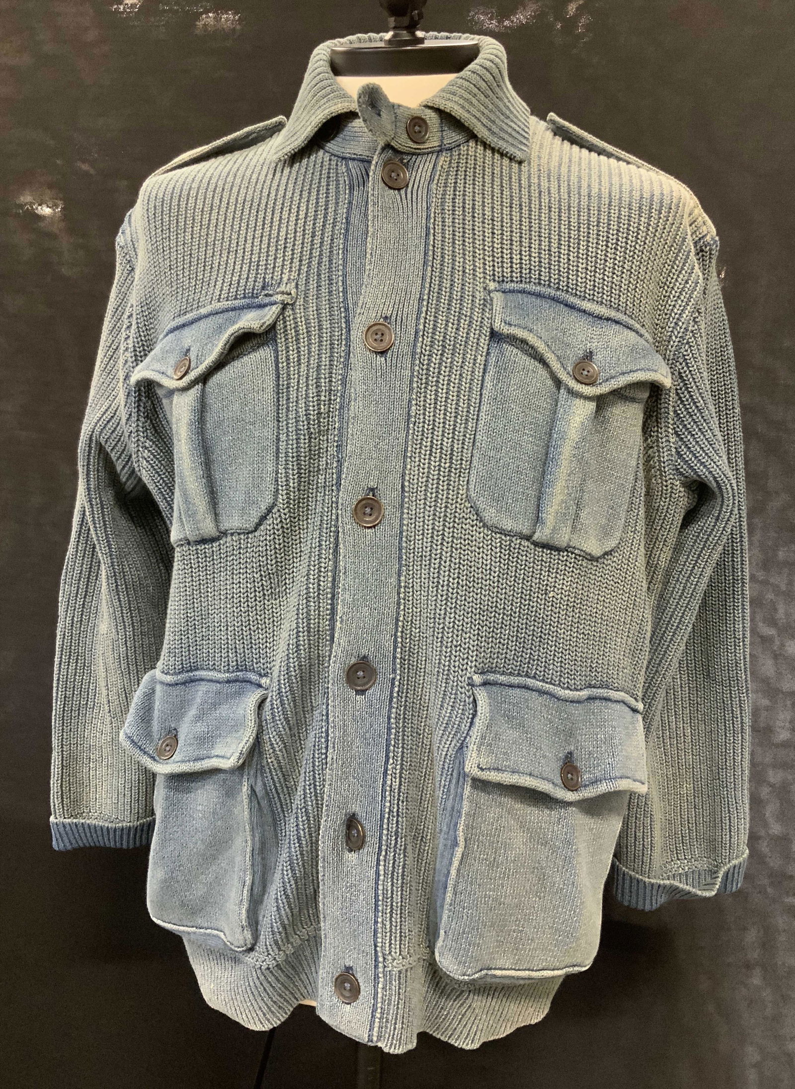 RALPH LAUREN Knitted Blue Cardigan (1 of 7)