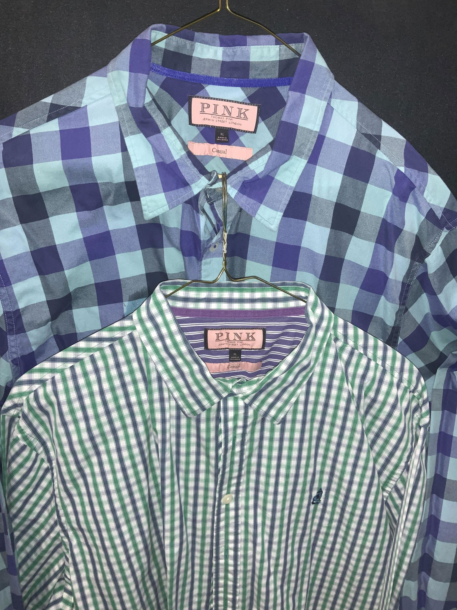 THOMAS PINK Pair Cotton Plaid Button Down London (1 of 8)