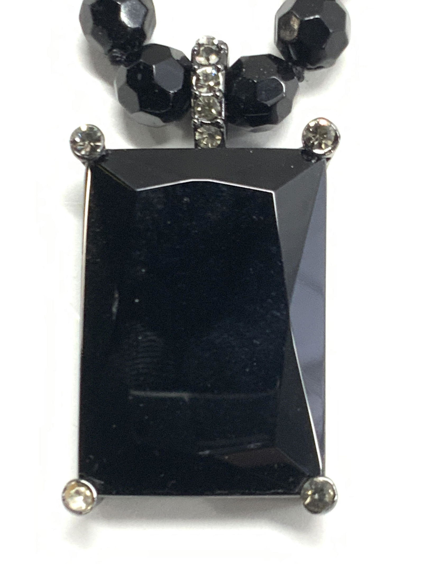 Ralph Lauren Black Beaded Pendant Necklace (1 of 6)