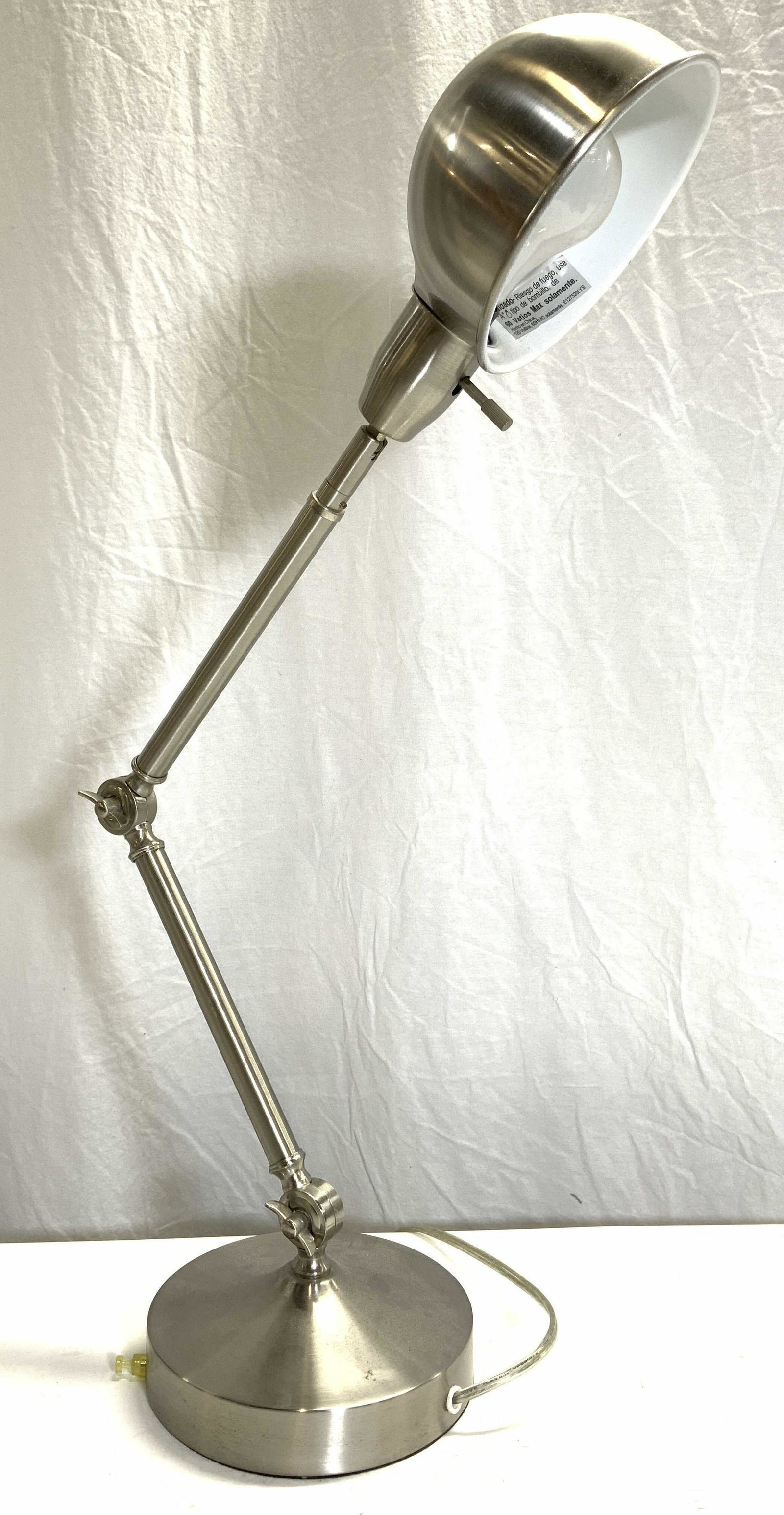 Brushed Metal Adjustable Arm Table Lamp (1 of 9)