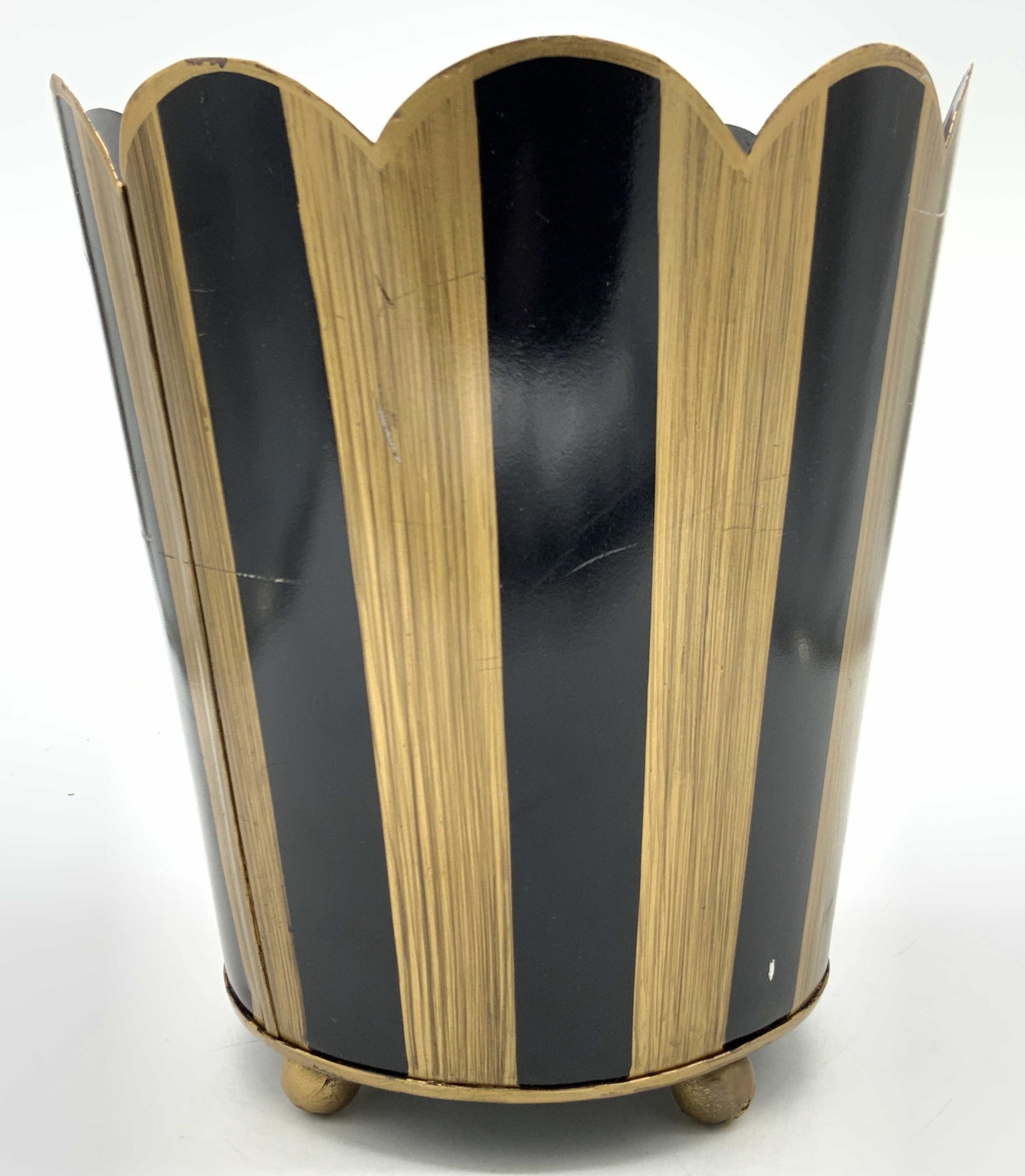 Painted Metal Footed Receptacle (1 of 8)