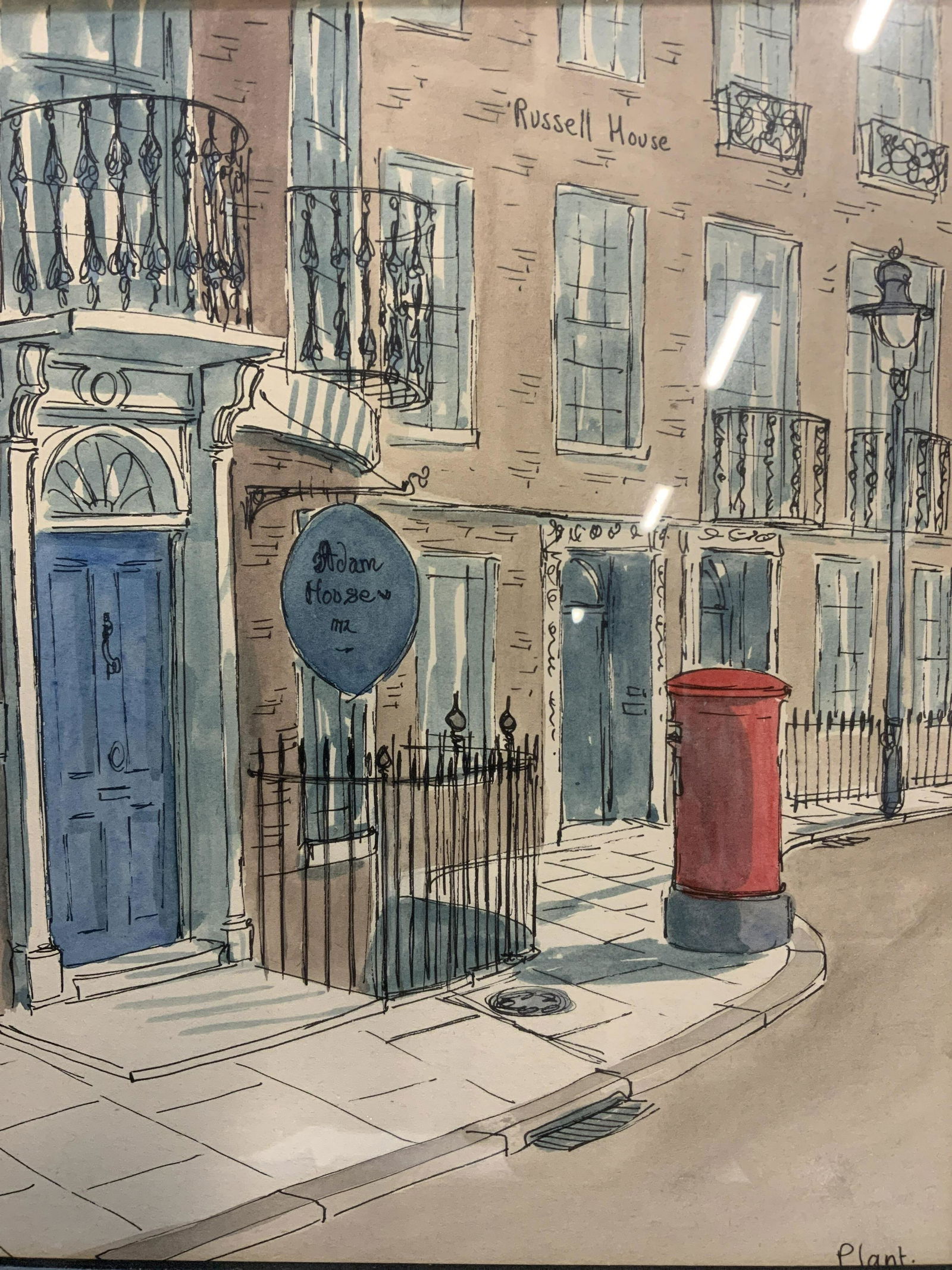 PLANT Signed Watercolor of Adam & RUSELL House (1 of 10)