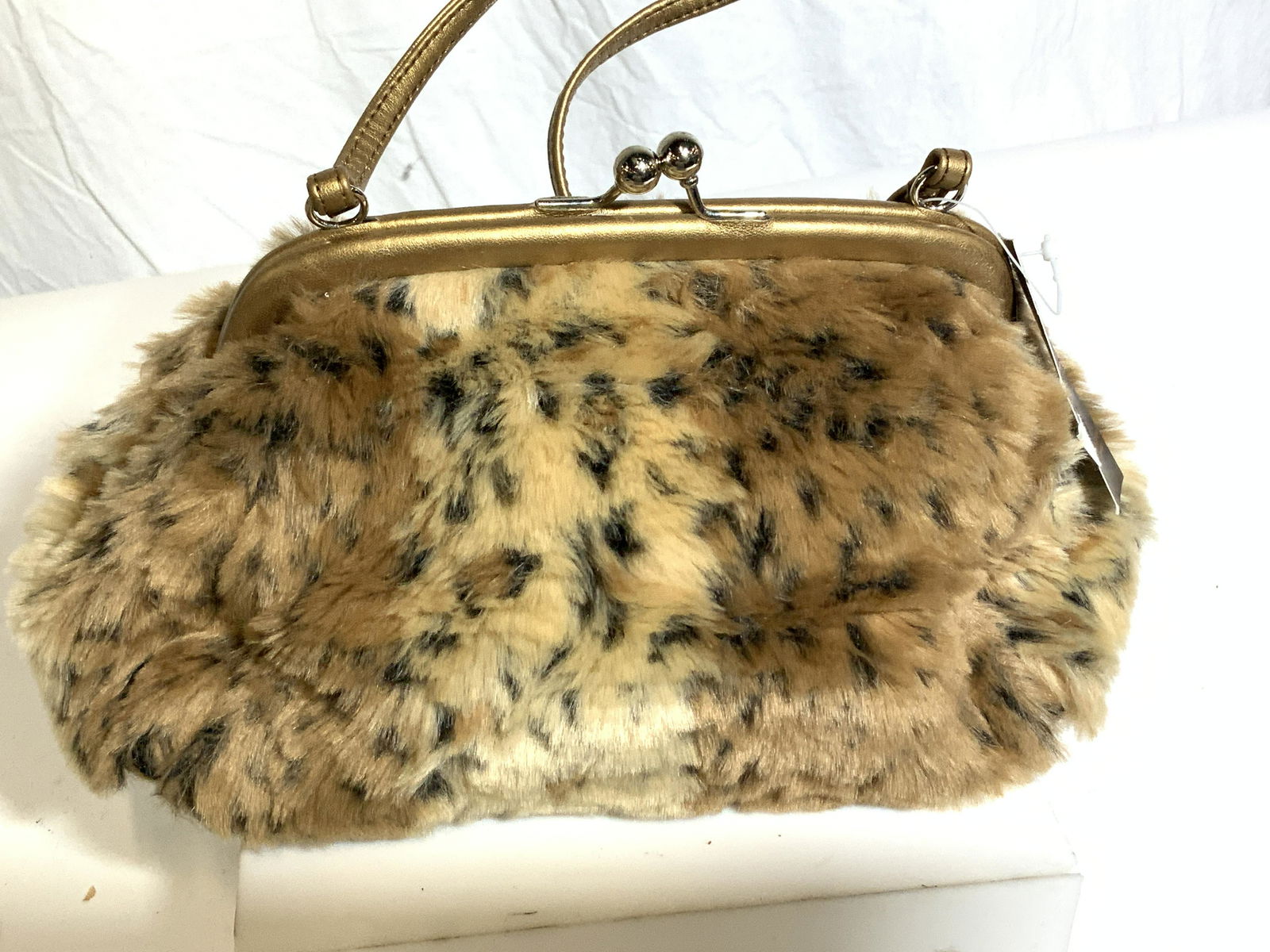 Faux Fur Animal Print Handbag, NWT (1 of 5)