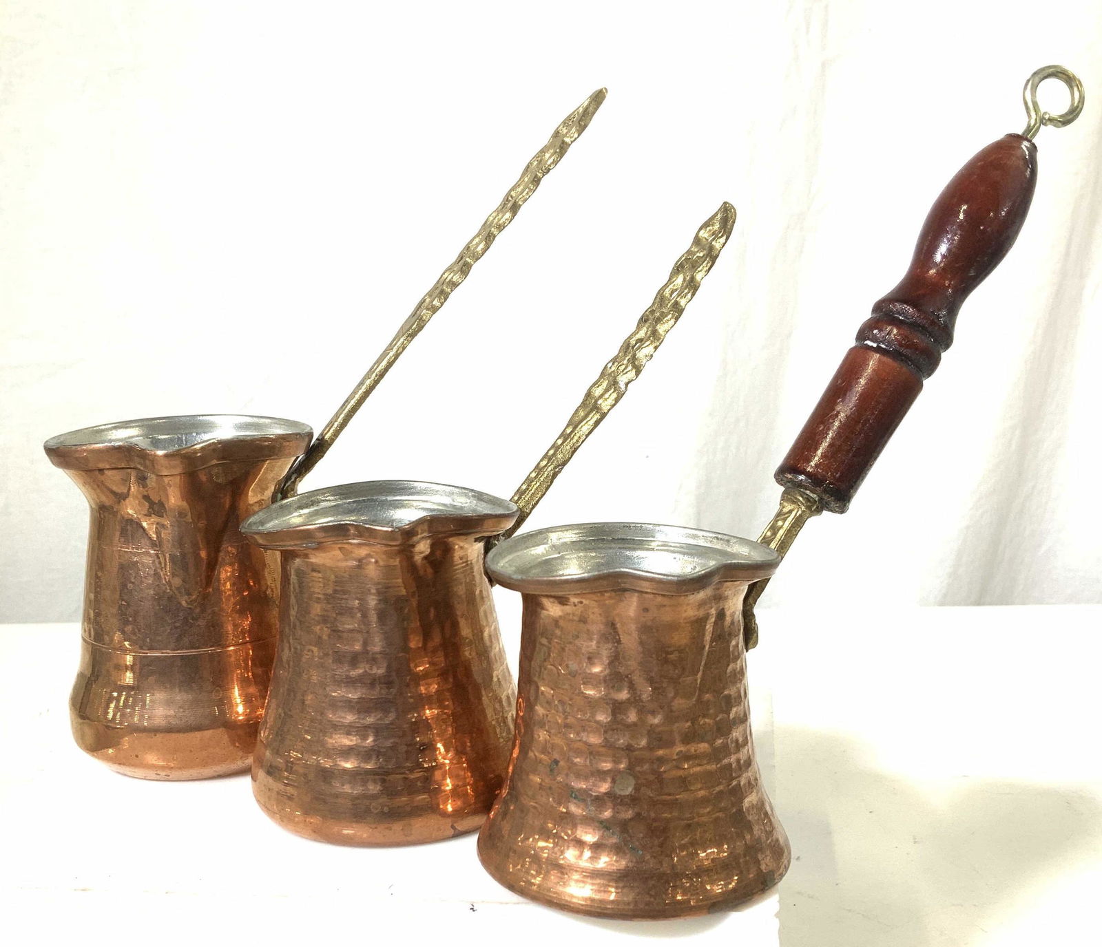 Grp 3 Hammered Copper /Metal Hot Chocolate Pots (1 of 5)