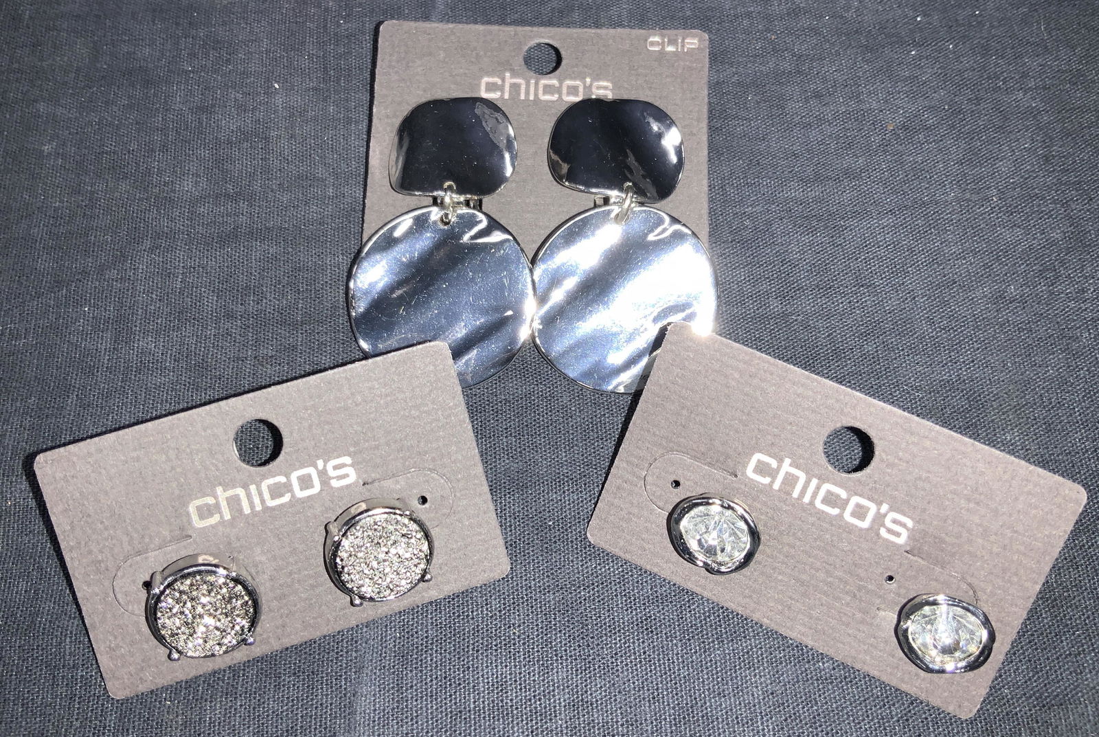 Lot 3 Chicos Fashion Earrings, Pierced and Clip On (1 of 5)