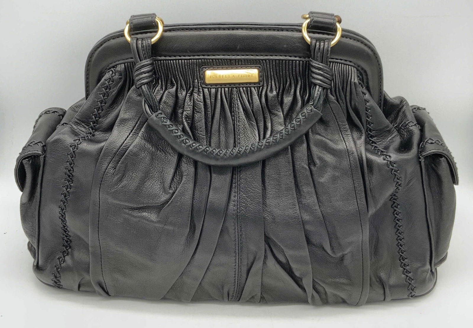 ISABELLA FIORE Black Leather Puff Celine Bag NWT (1 of 8)