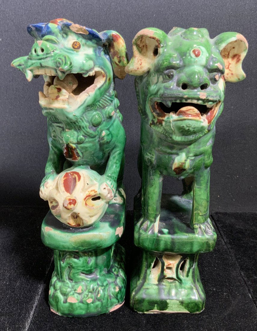 Near Pr Vtg Handmade Asian Ceramic Fu Dog Figurals (1 of 15)