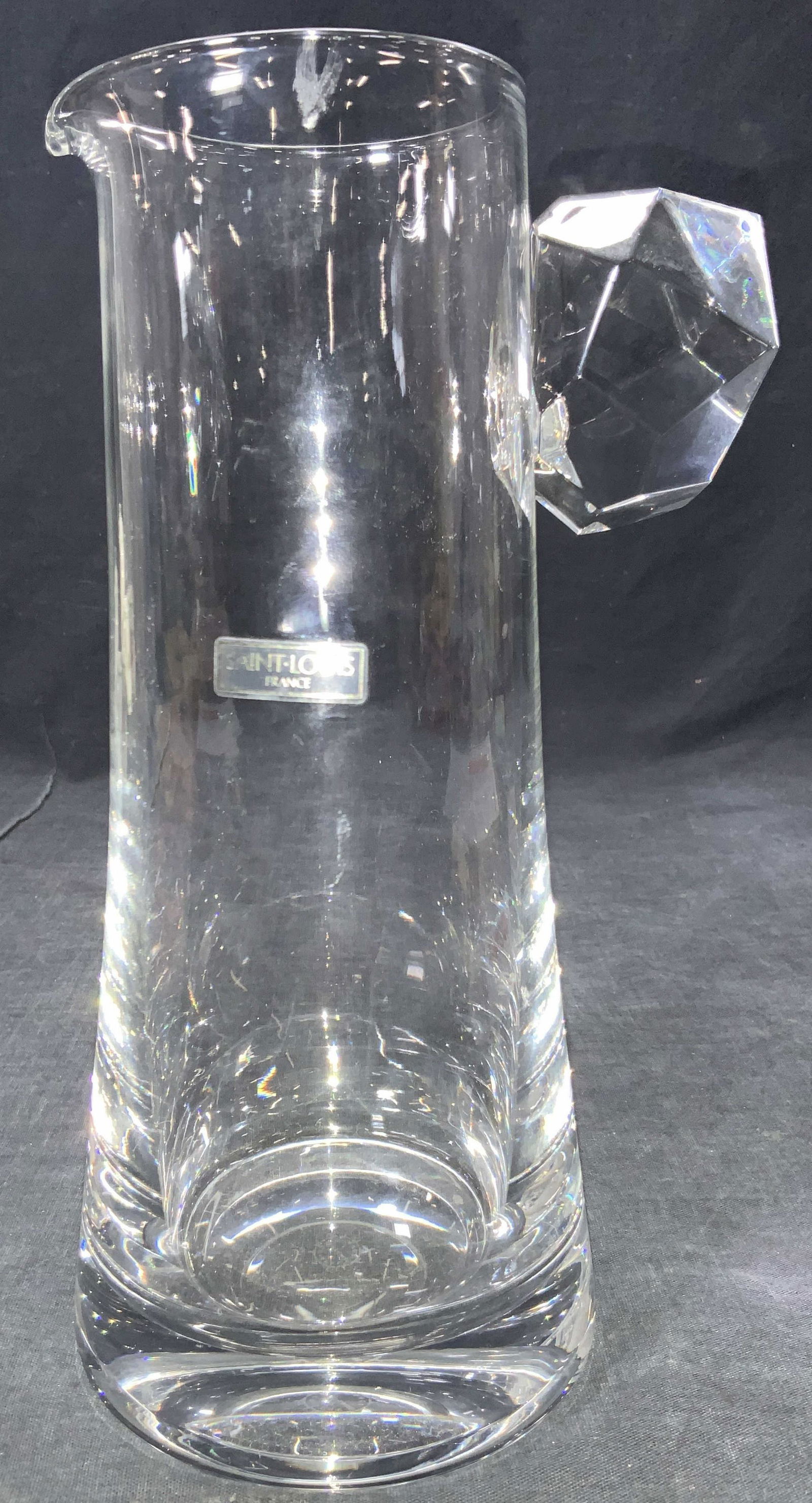 SAINT LOUIS Signed Cut Crystal Pitcher Vessel (1 of 11)