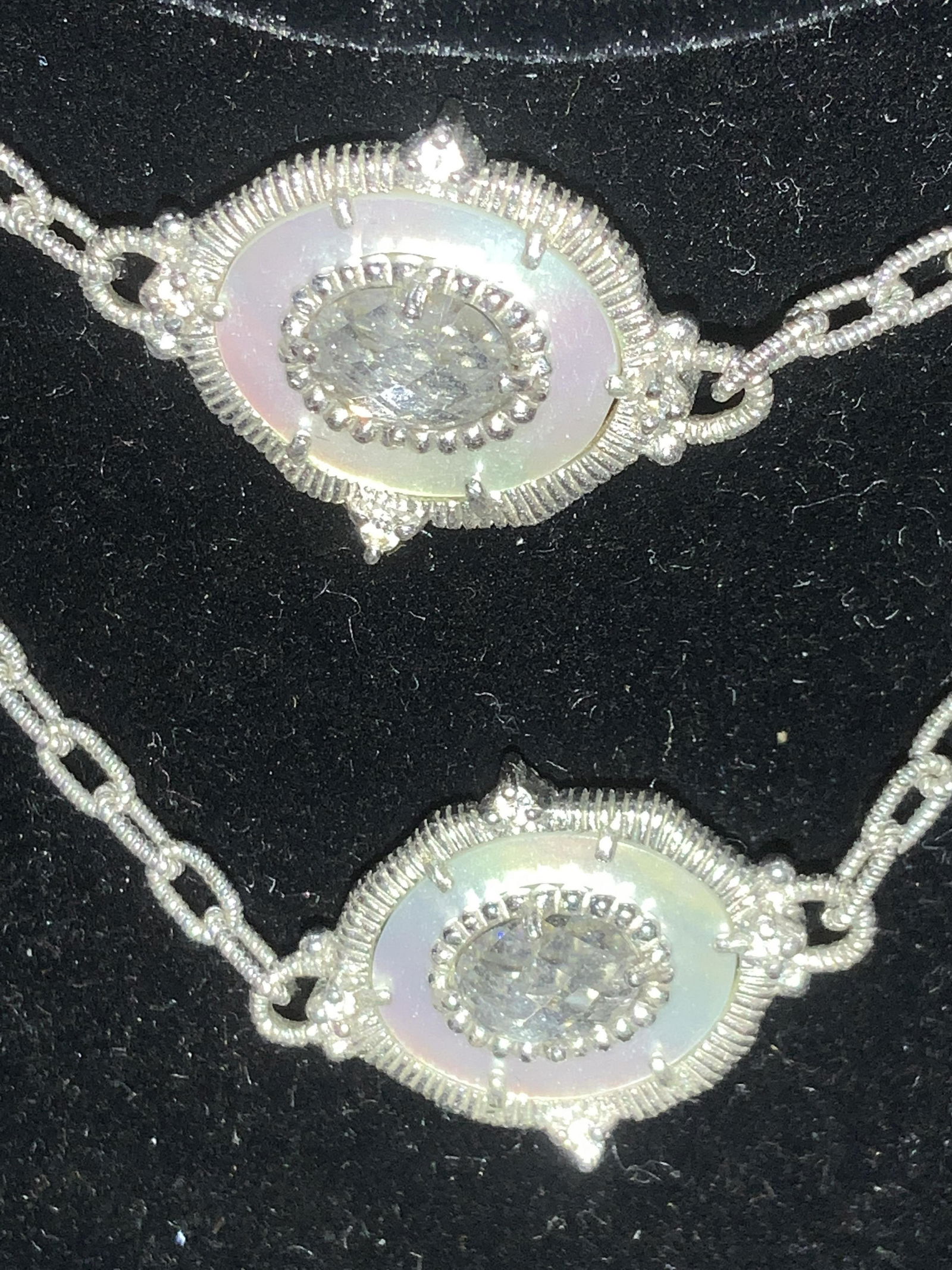 JR Sgn Clear Quartz, MOP Sterling Silver Necklace (1 of 5)