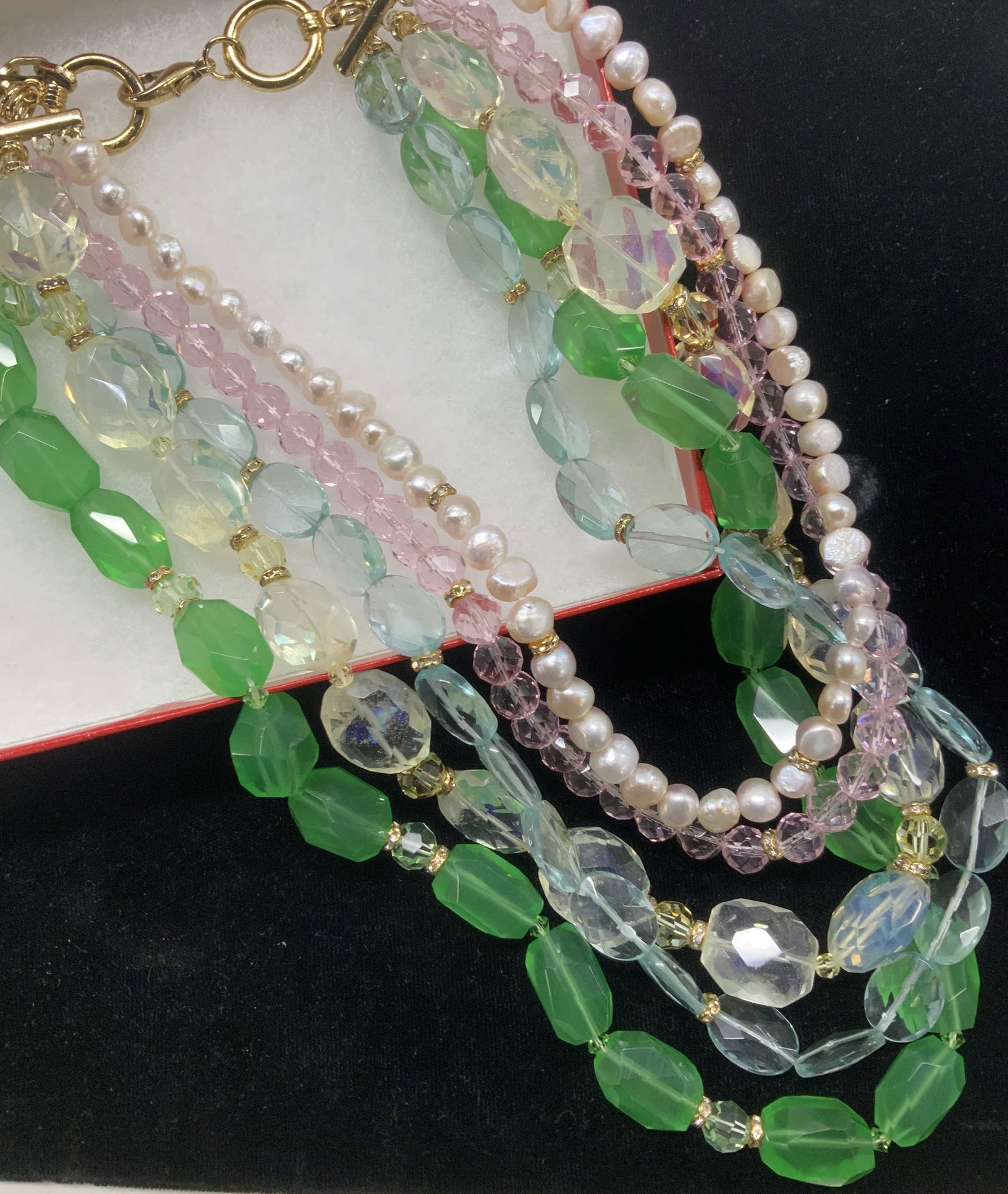 BADGLEY MISCHKA Glass Stone Statement Necklace, (1 of 8)