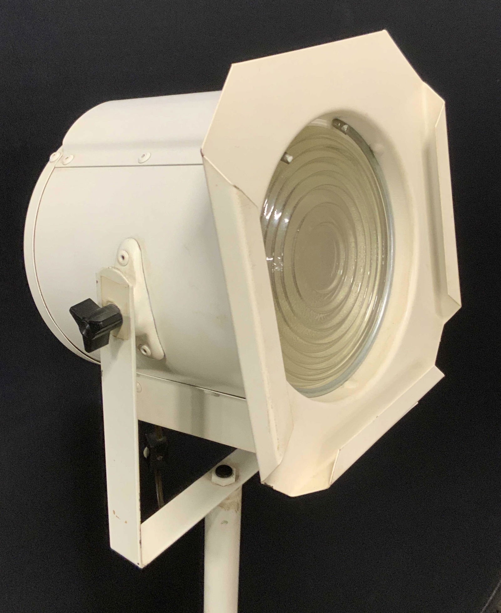 Vintage White Metal Studio Light Floor Lamp (1 of 13)