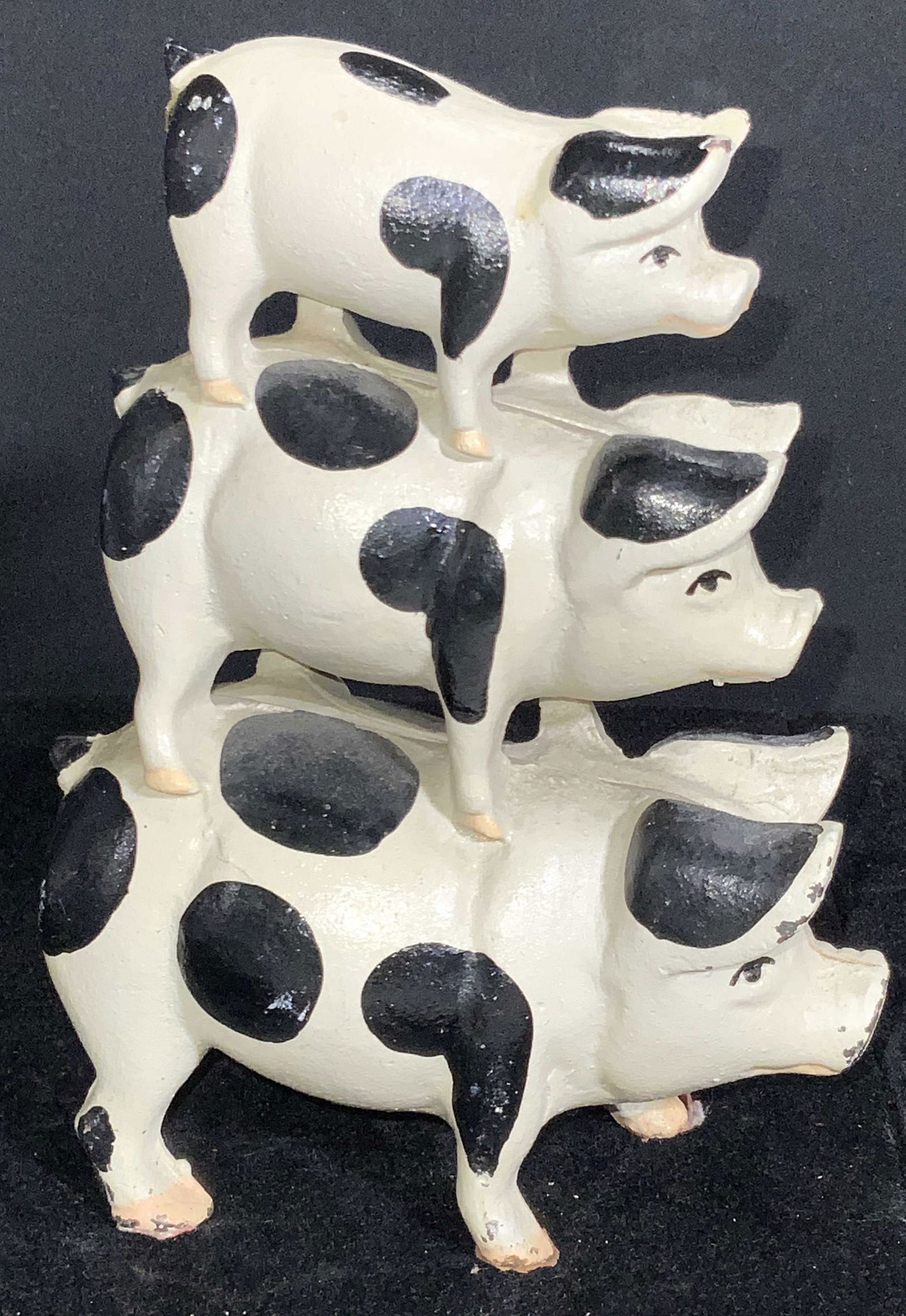 Vintage Hand Painted Metal Pig Tower Figural (1 of 13)