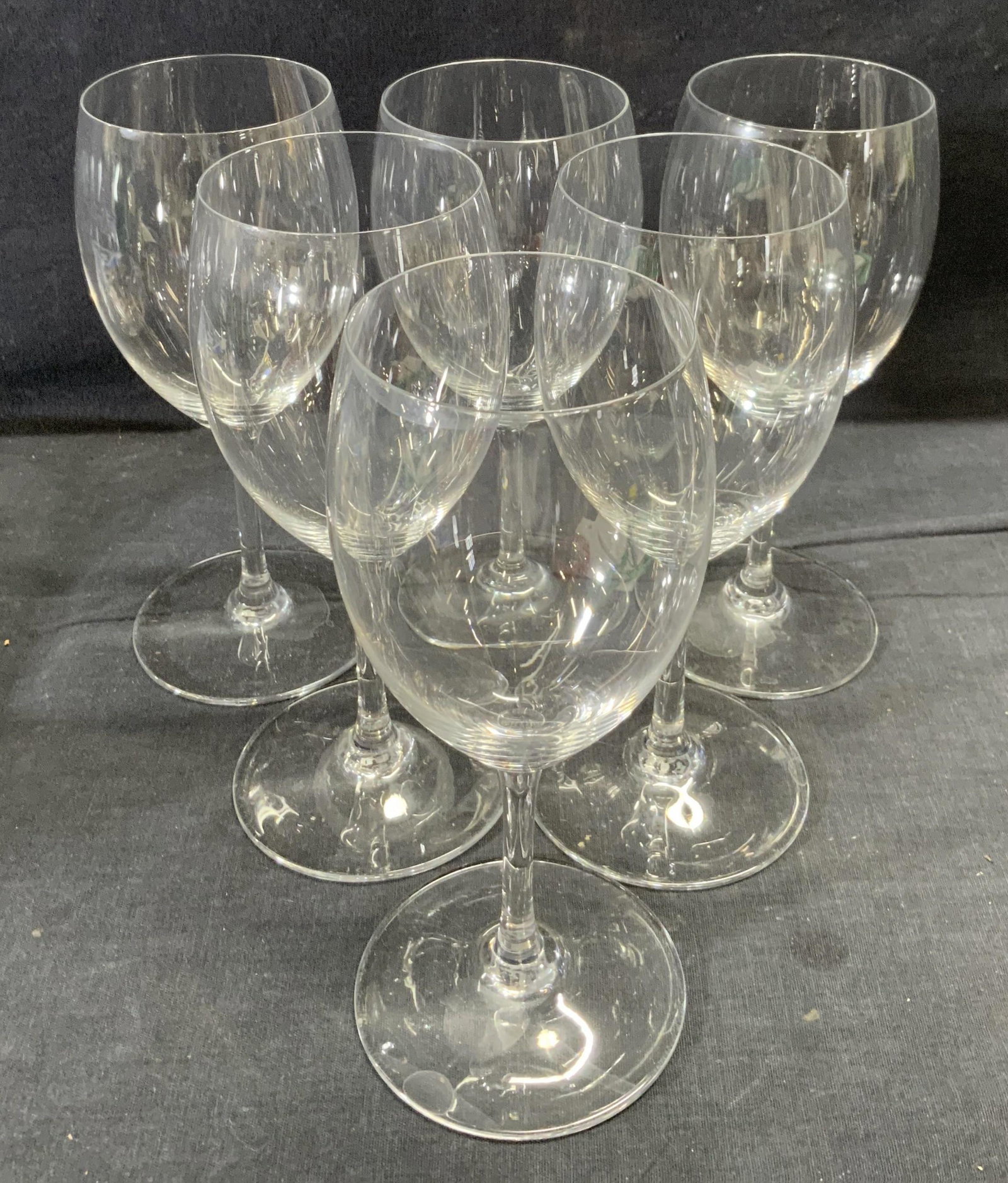 6 BACCARAT Signed Crystal Stemware Glasses, France: 6 BACCARAT Signed Crystal Stemware Glasses, France! Set of 6 crystal baccarat wine glasses. Marked Baccarat, France on undersides. Approximately 7 1/4 inches tall. Baccarat Crystal stemware, stemware,