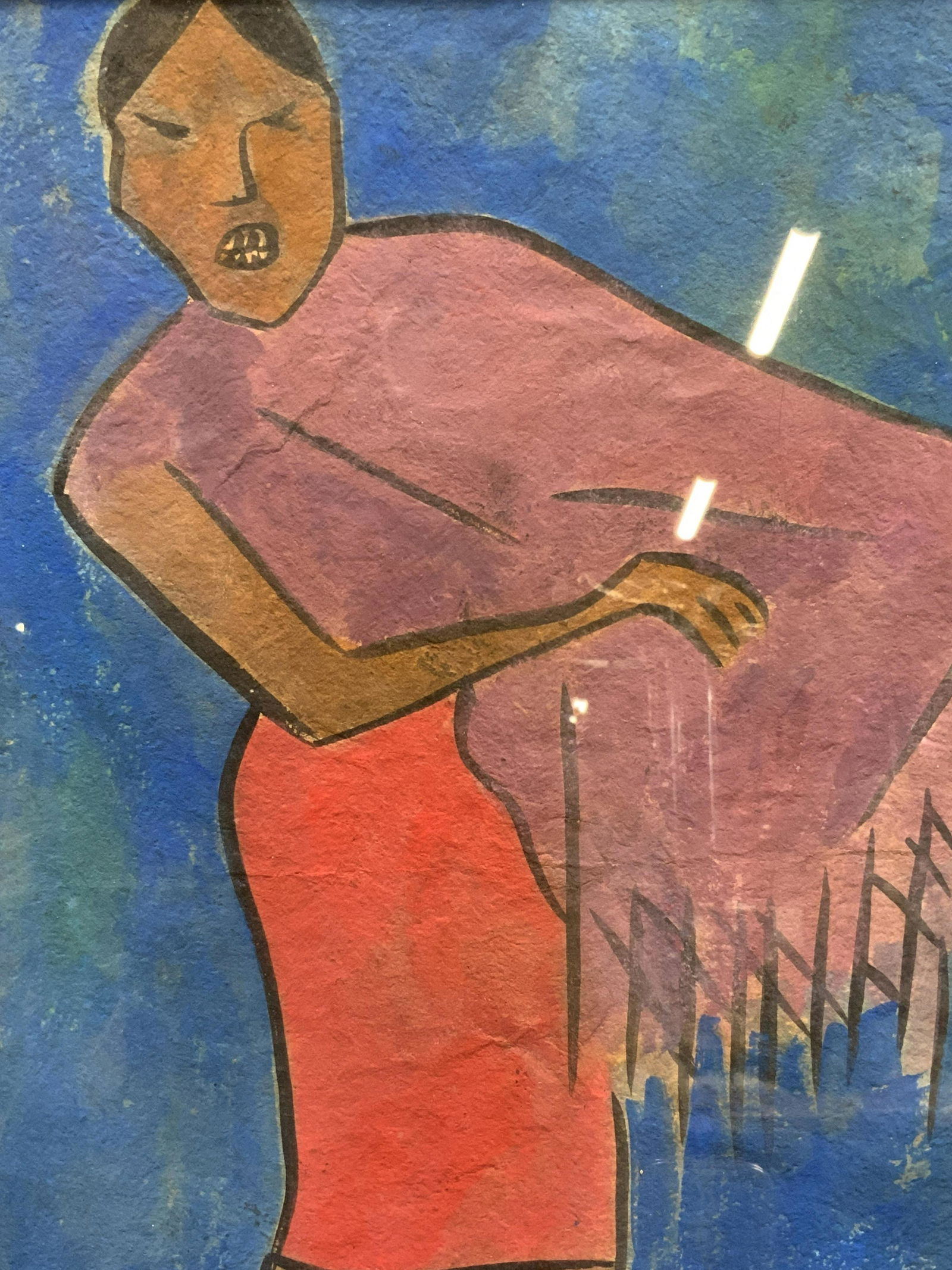 In the Style of Diego Rivera Signed Framed Tempera (1 of 9)