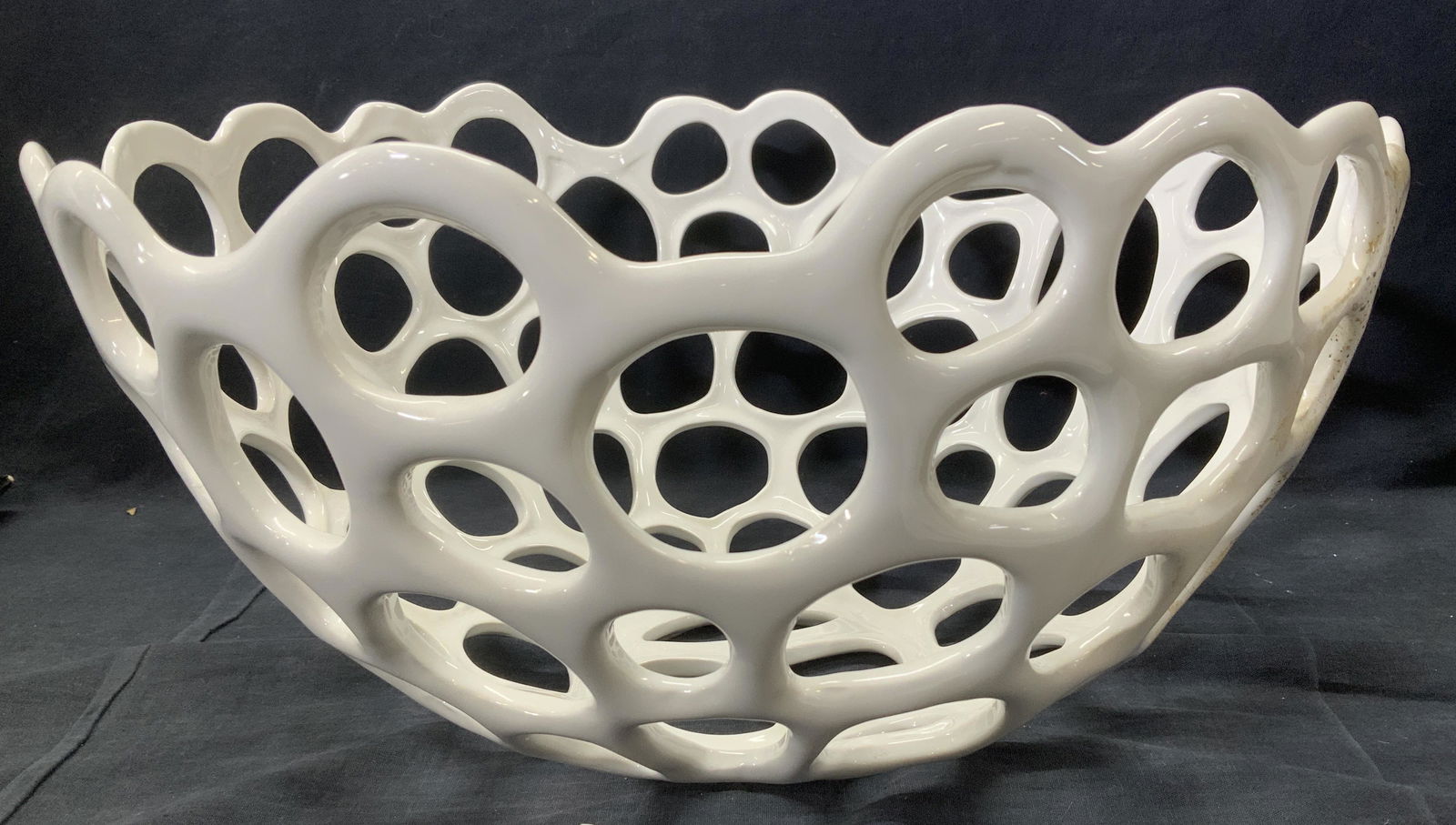 LAZY SUSAN Perforated Centerpiece Bowl, Signed (1 of 7)