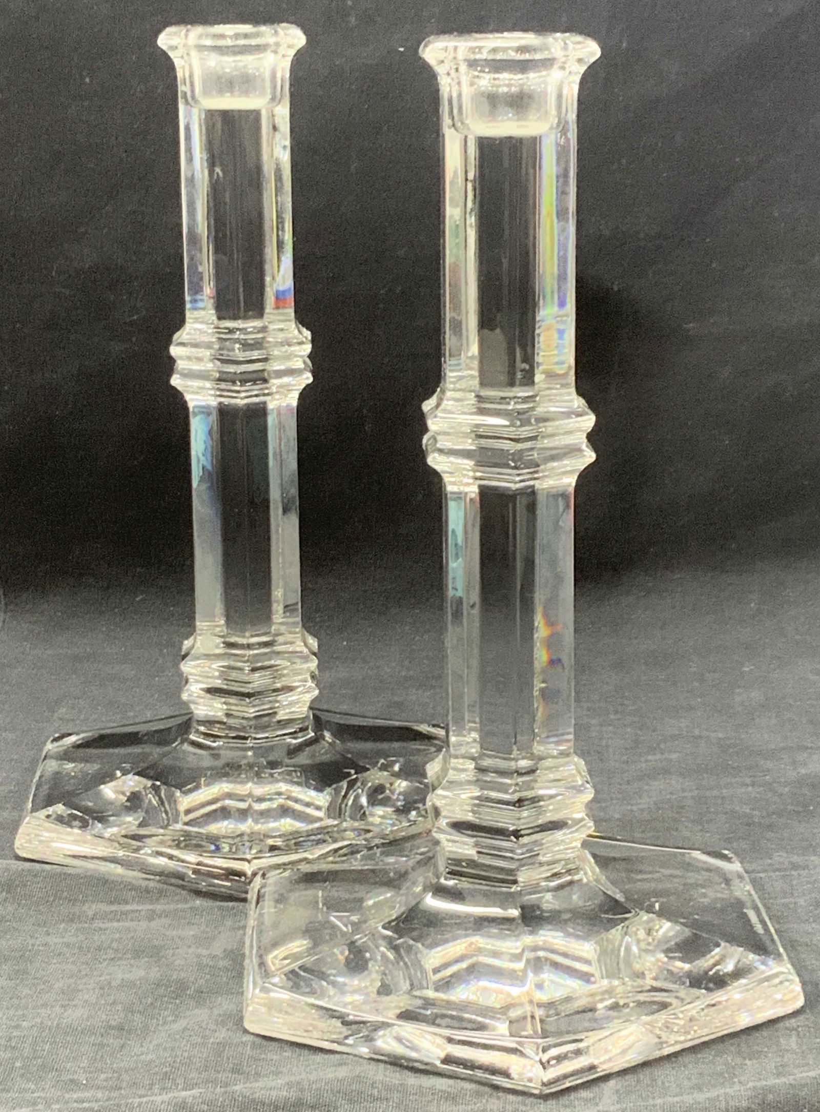TIFFANY & CO SIGNED Crystal Candlesticks (1 of 8)