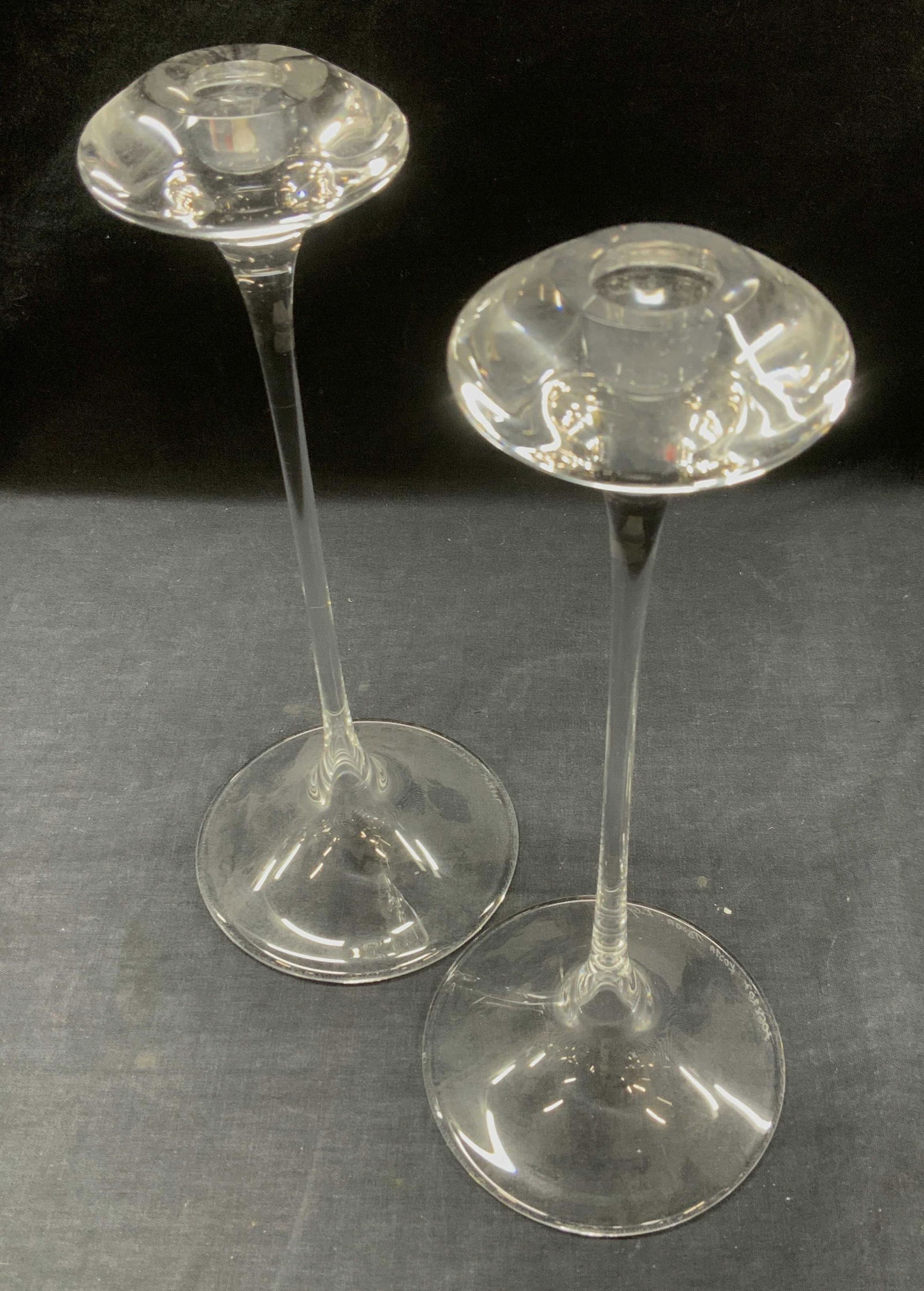 KOSTA BODA SIGNED CRYSTAL STEM CANDLESTICKS (1 of 8)