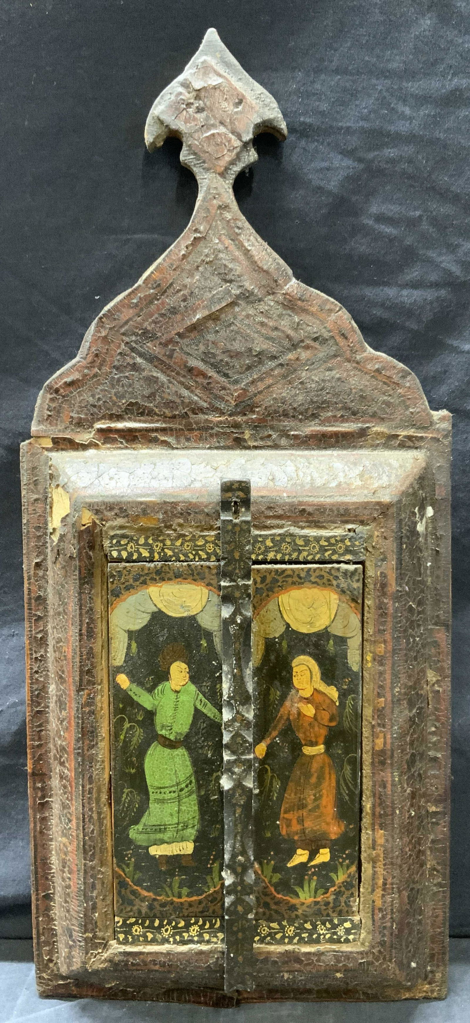 Vtg. Hand Painted Renaissance Style Mirror, Iran (1 of 11)