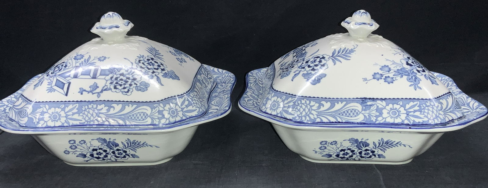 Wood & Sons Lidded porcelain Bowl Pair, England (1 of 8)