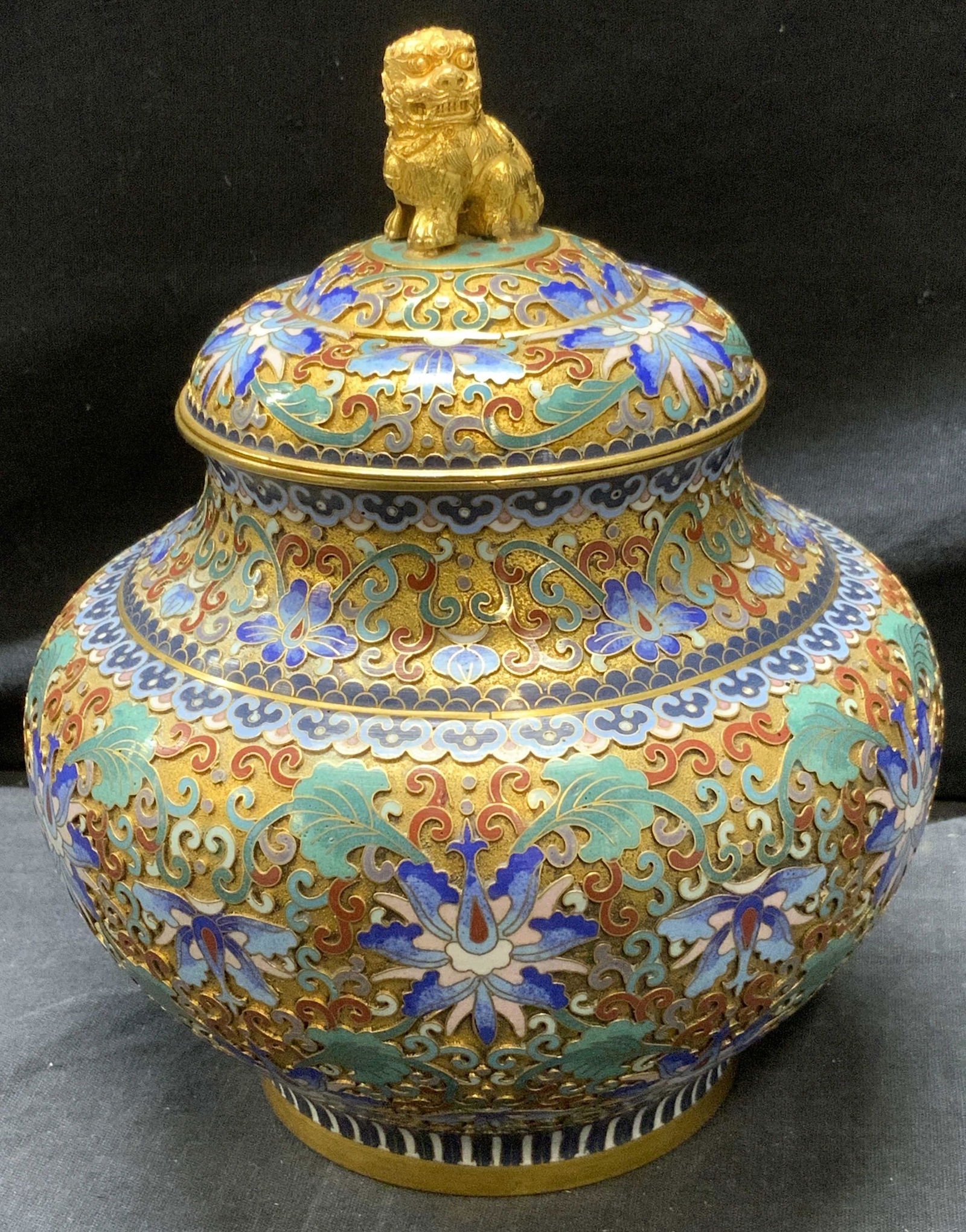 Asian Style Cloisonne Lidded Vessel (1 of 10)