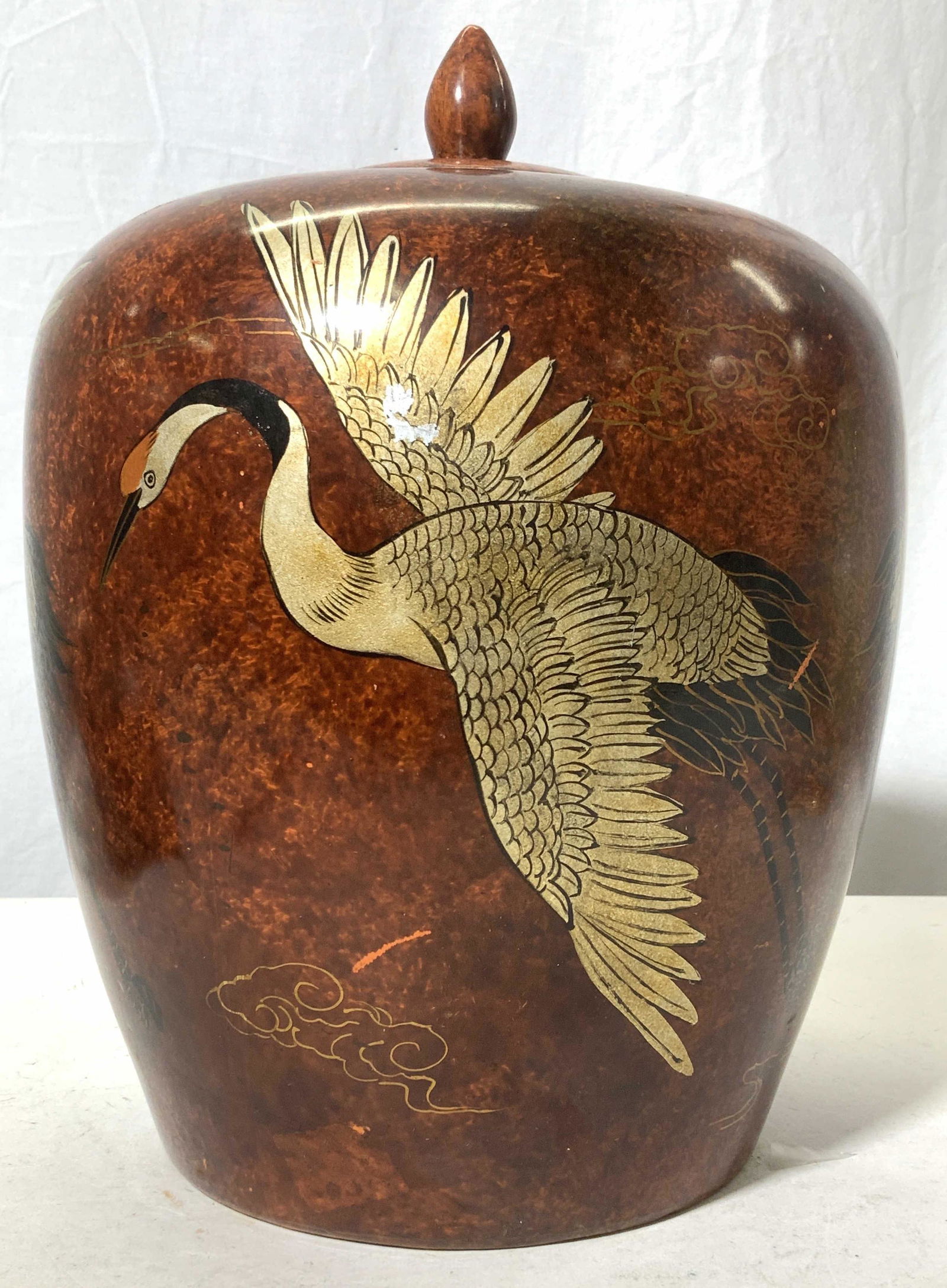 Hand Painted Asian Crane Porcelain Jug (1 of 9)