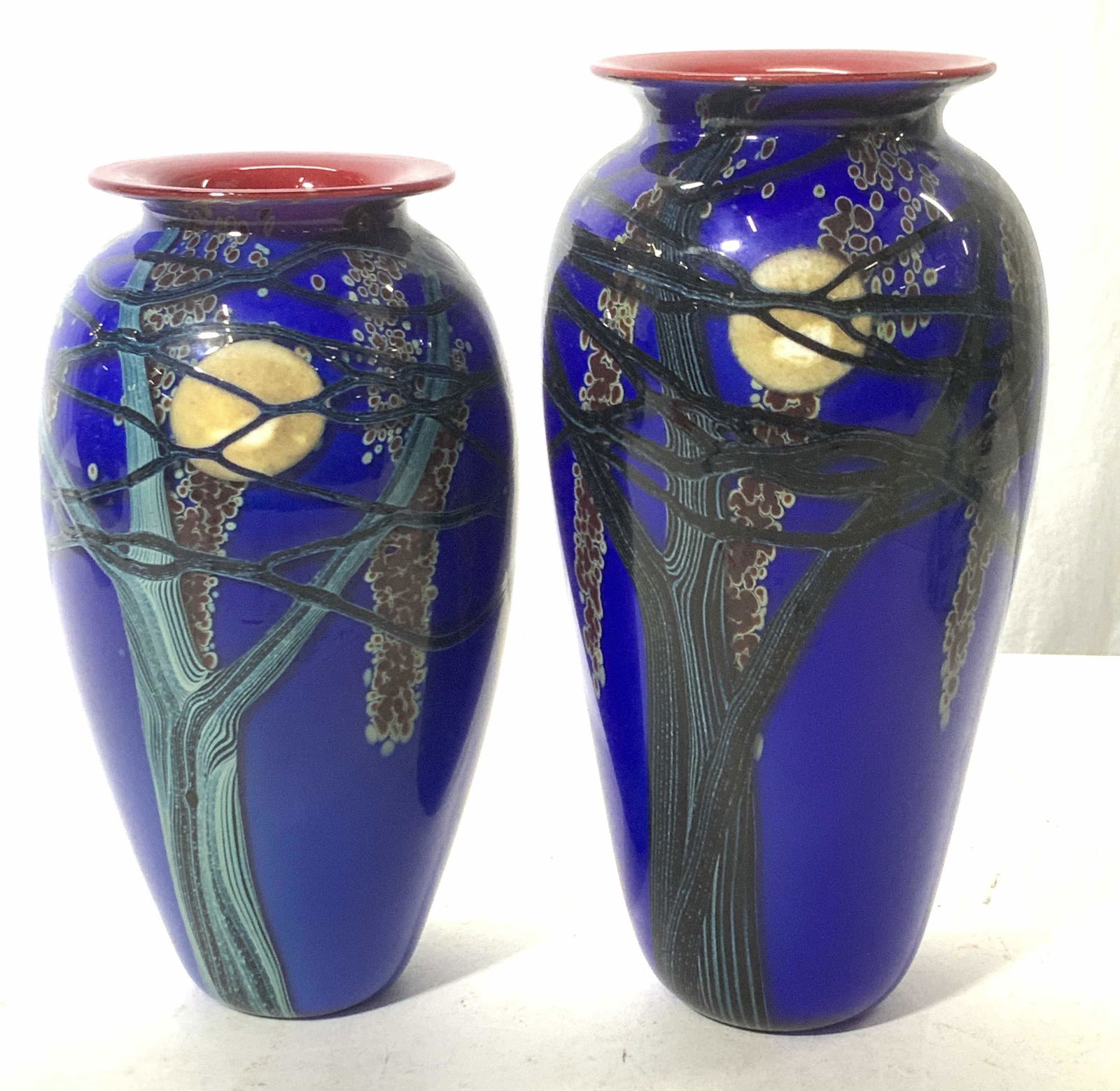 SATAVA Signed Pair Hand Blown Glass Vases (1 of 7)