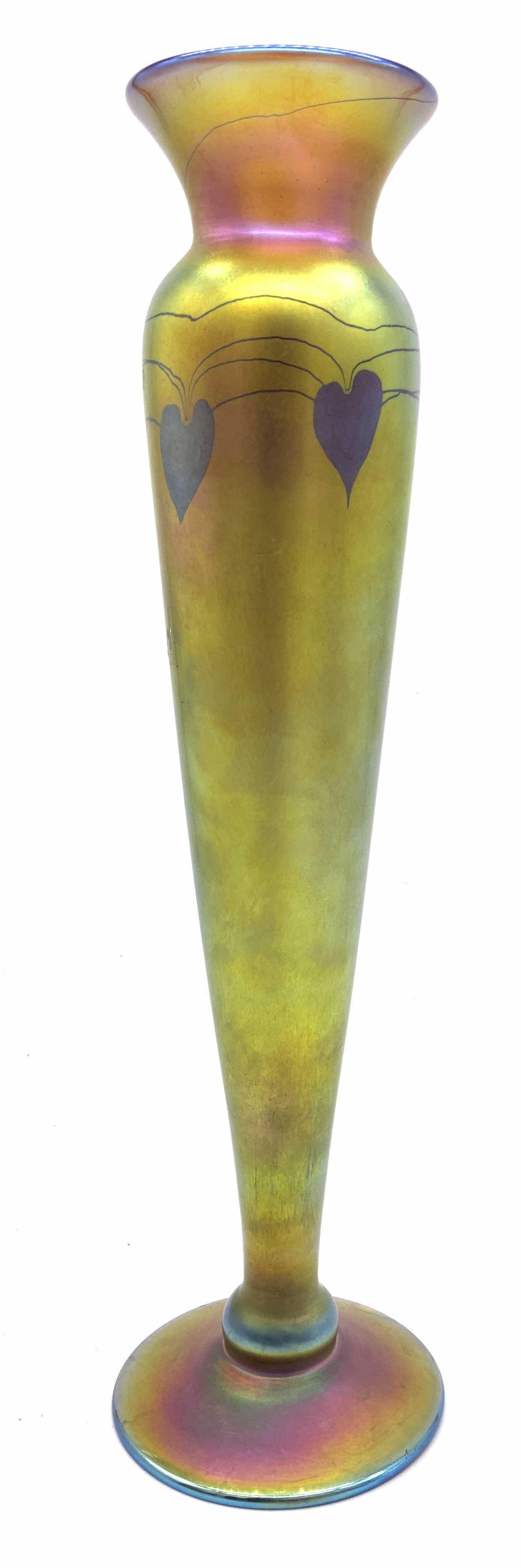 LUNDBERG Signed Art Glass Iridescent Vase (1 of 7)