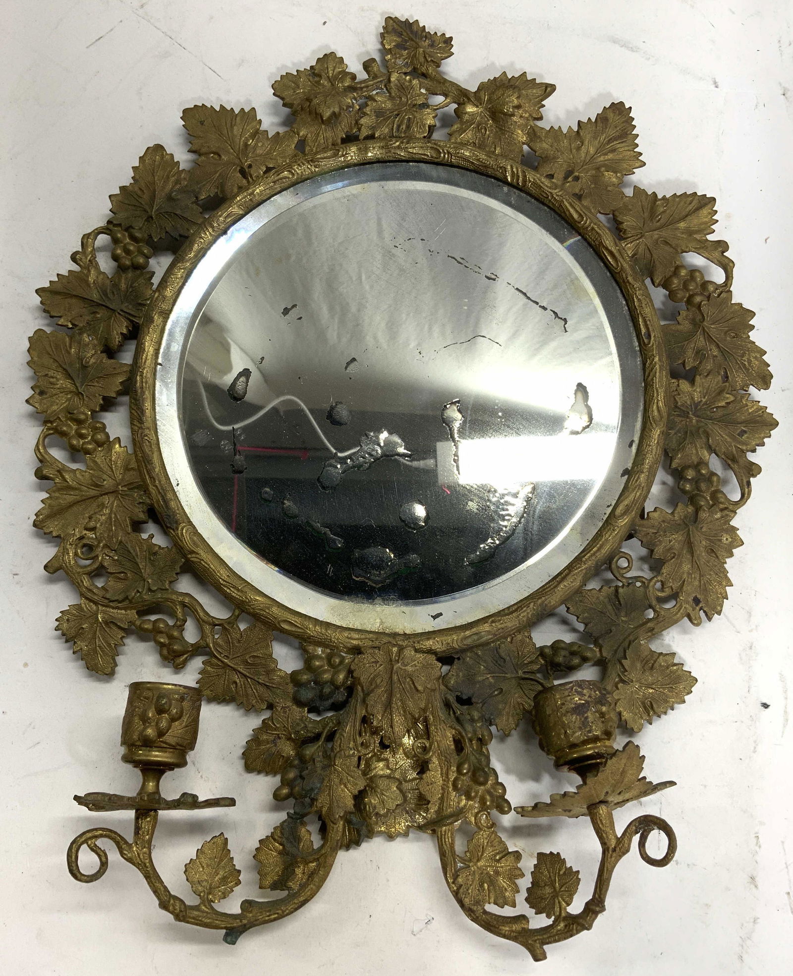 Vintage Brass Wall Mirror Sconce (1 of 10)