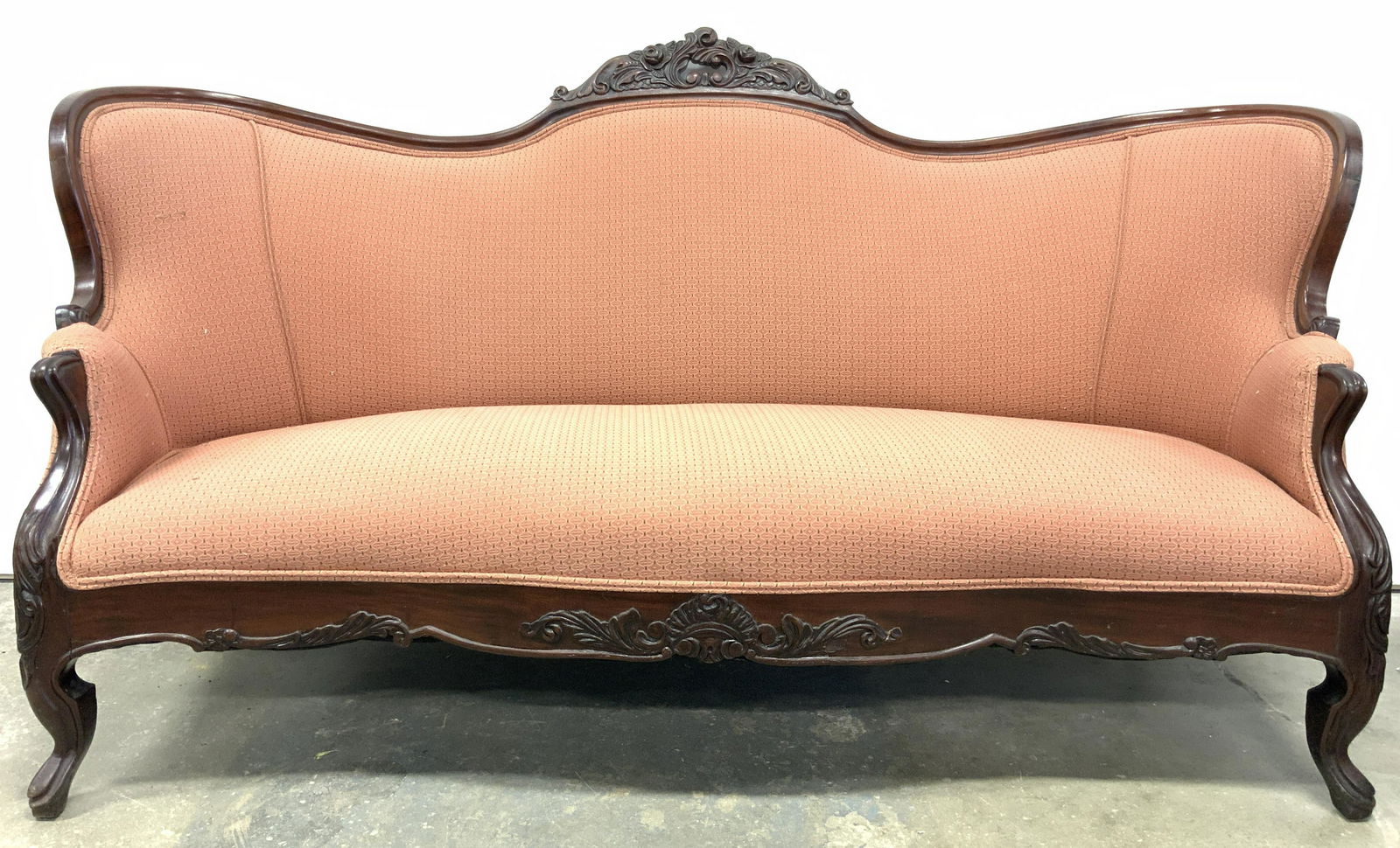 Vintage Victorian Carved Wooden Settee Sofa (1 of 14)