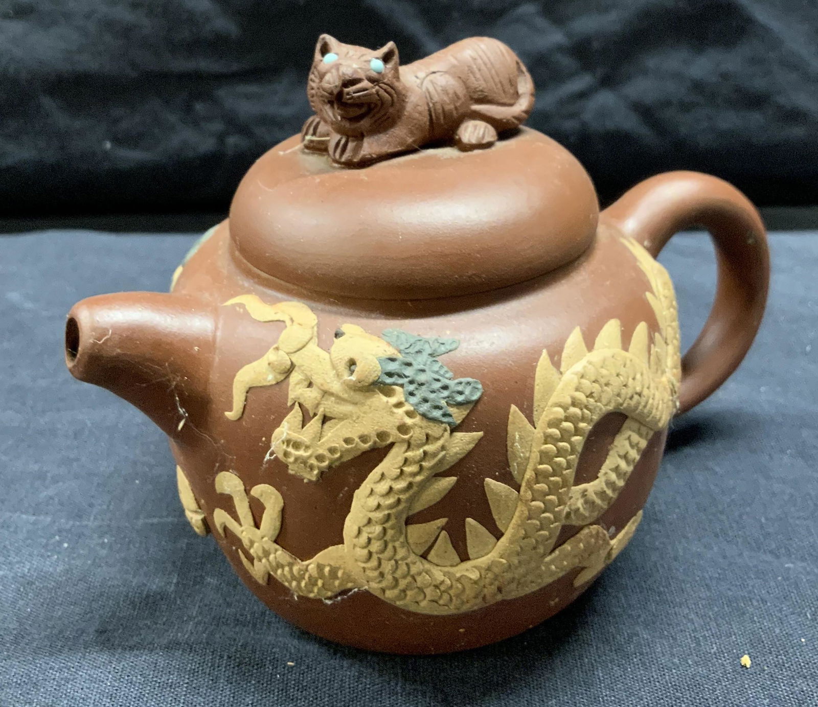 Asian Teapot with Dragon & Tiger Motif (1 of 6)