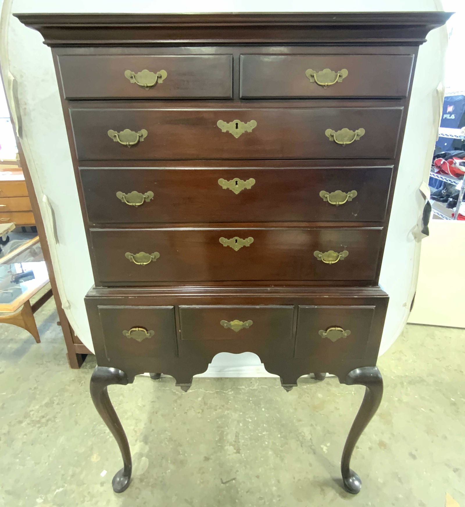 Vintage Queen Anne Style Highboy Dresser (1 of 15)